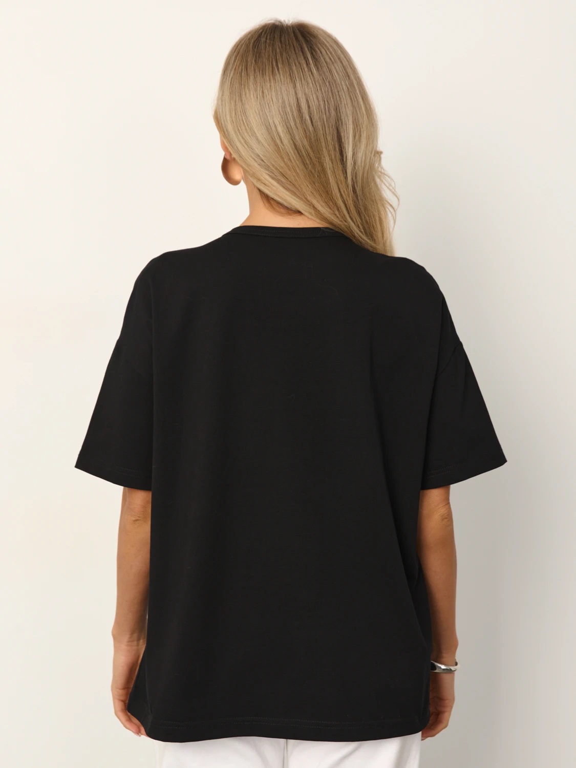 Футболка трикотажная чёрная с печатным принтом Jetty(фото6)