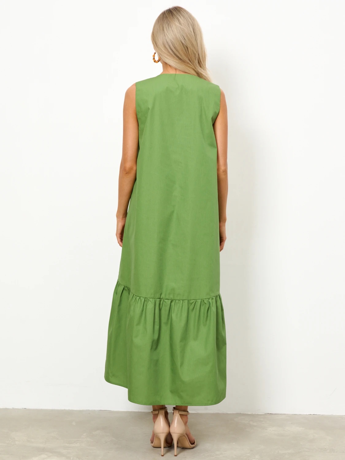 Платье без рукавов цвета хаки Jetty(фото7)