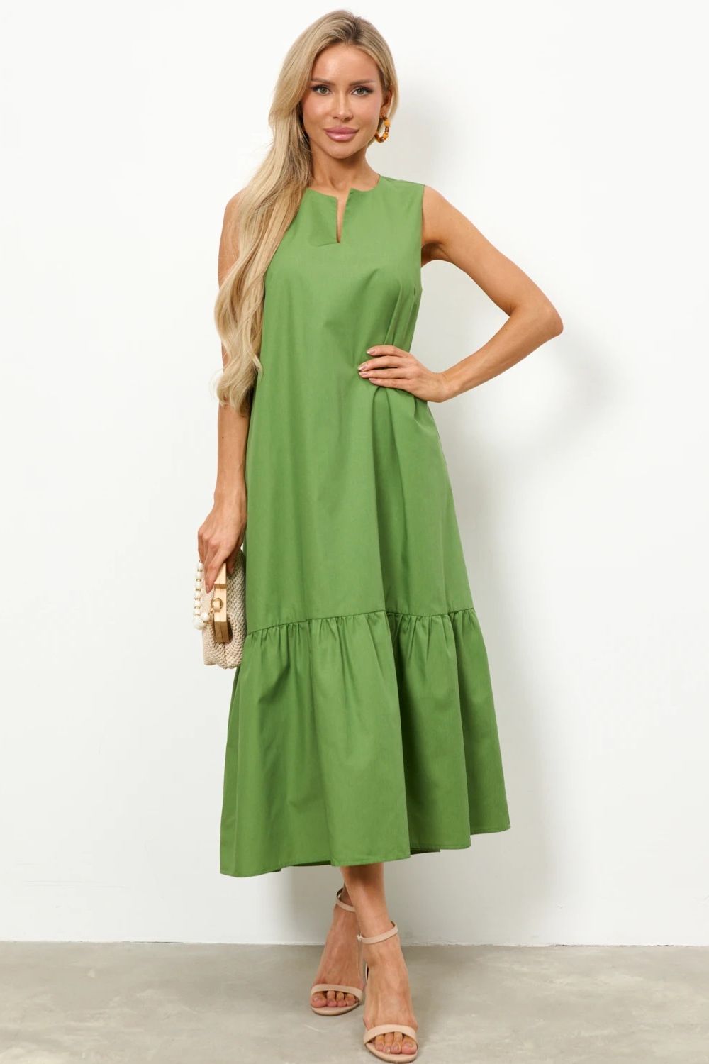 Платье без рукавов цвета хаки Jetty