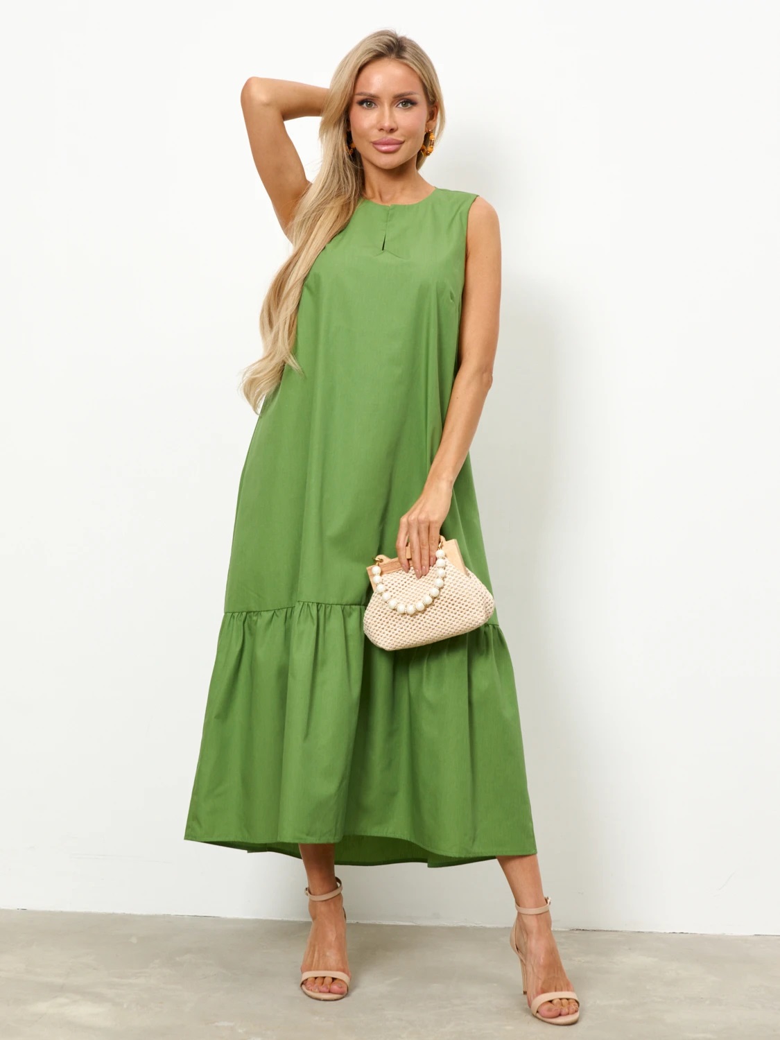 Платье без рукавов цвета хаки Jetty(фото2)