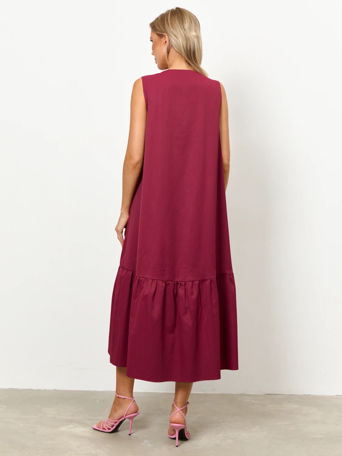 Платье без рукавов винного цвета Jetty(фото7)