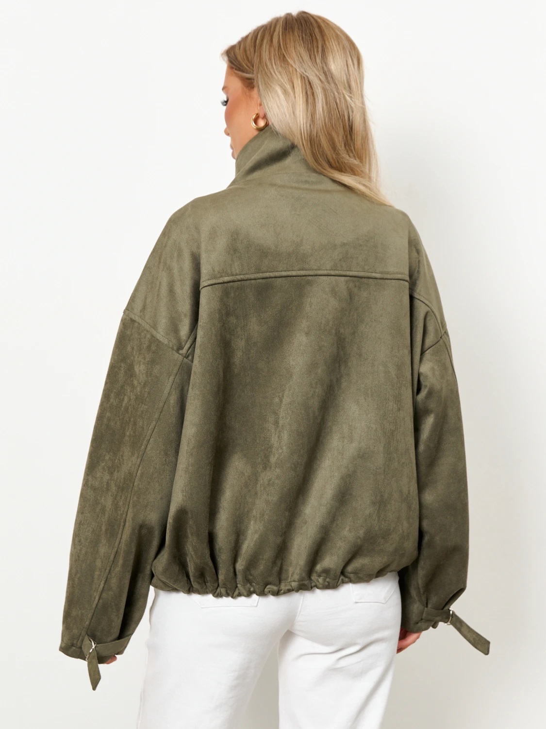 Куртка из искусственной замши в цвете хаки Jetty(фото9)