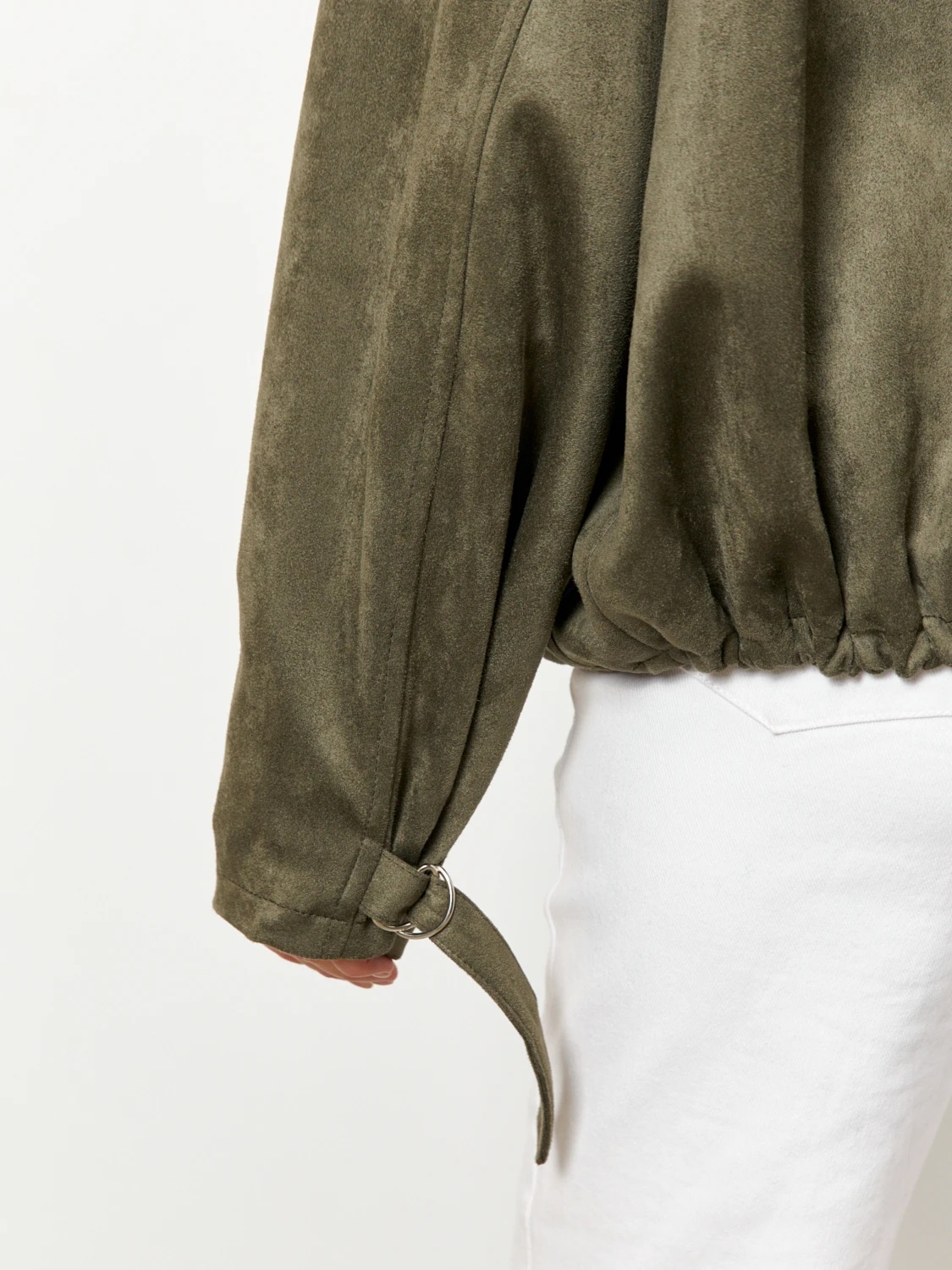 Куртка из искусственной замши в цвете хаки Jetty(фото6)