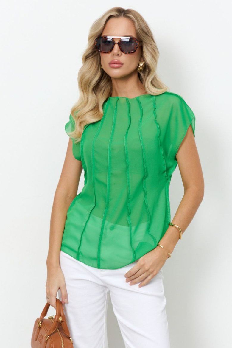 Блузка зелёная из креп-шифона Jetty