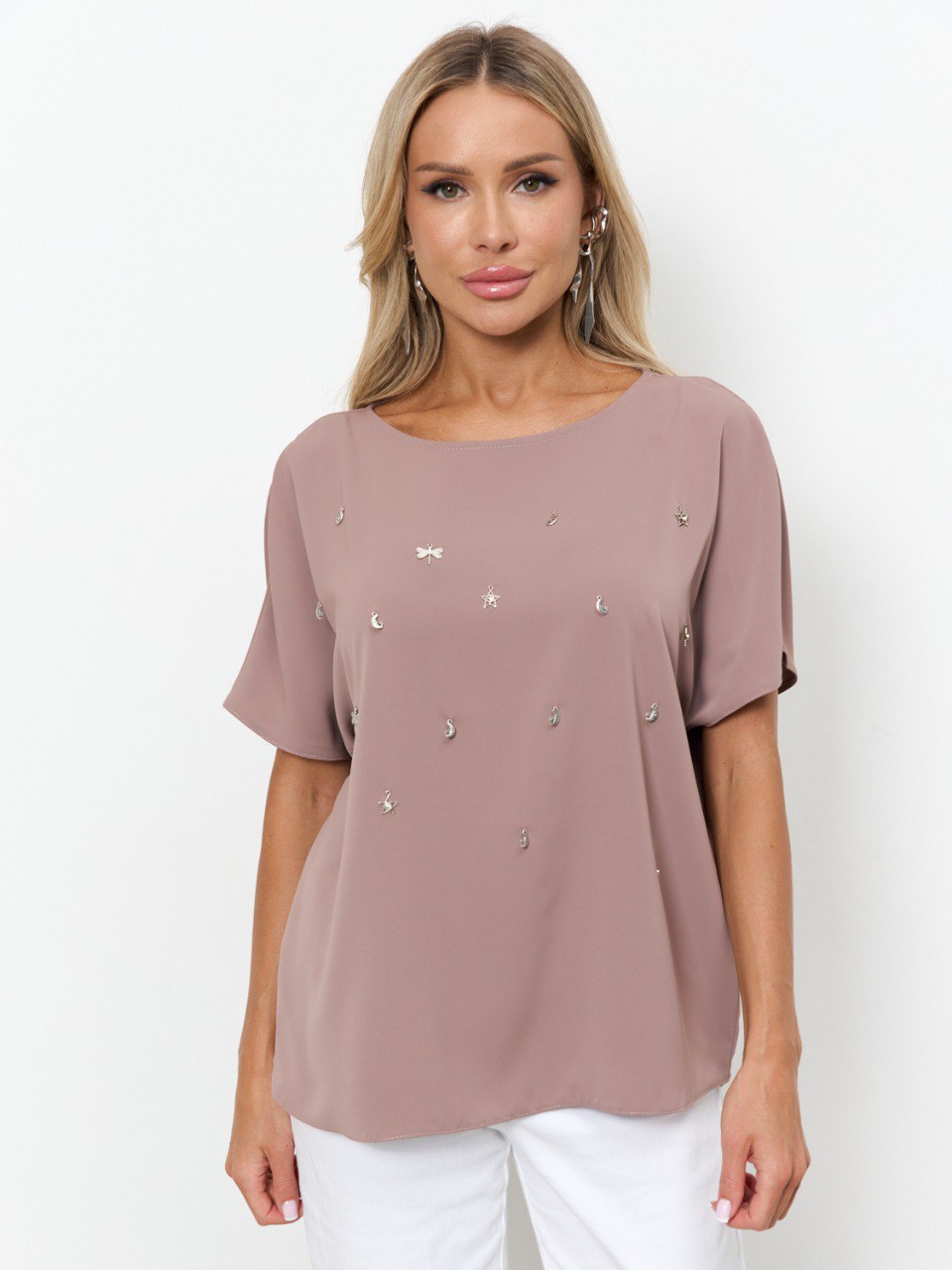 Блузка женская тёмно-бежевого цвета Jetty(фото3)