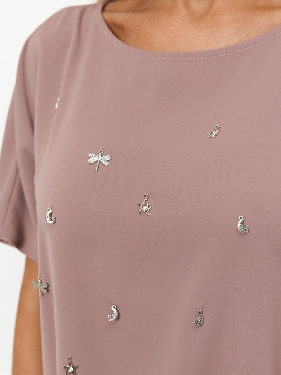 Блузка женская тёмно-бежевого цвета Jetty(фото4)