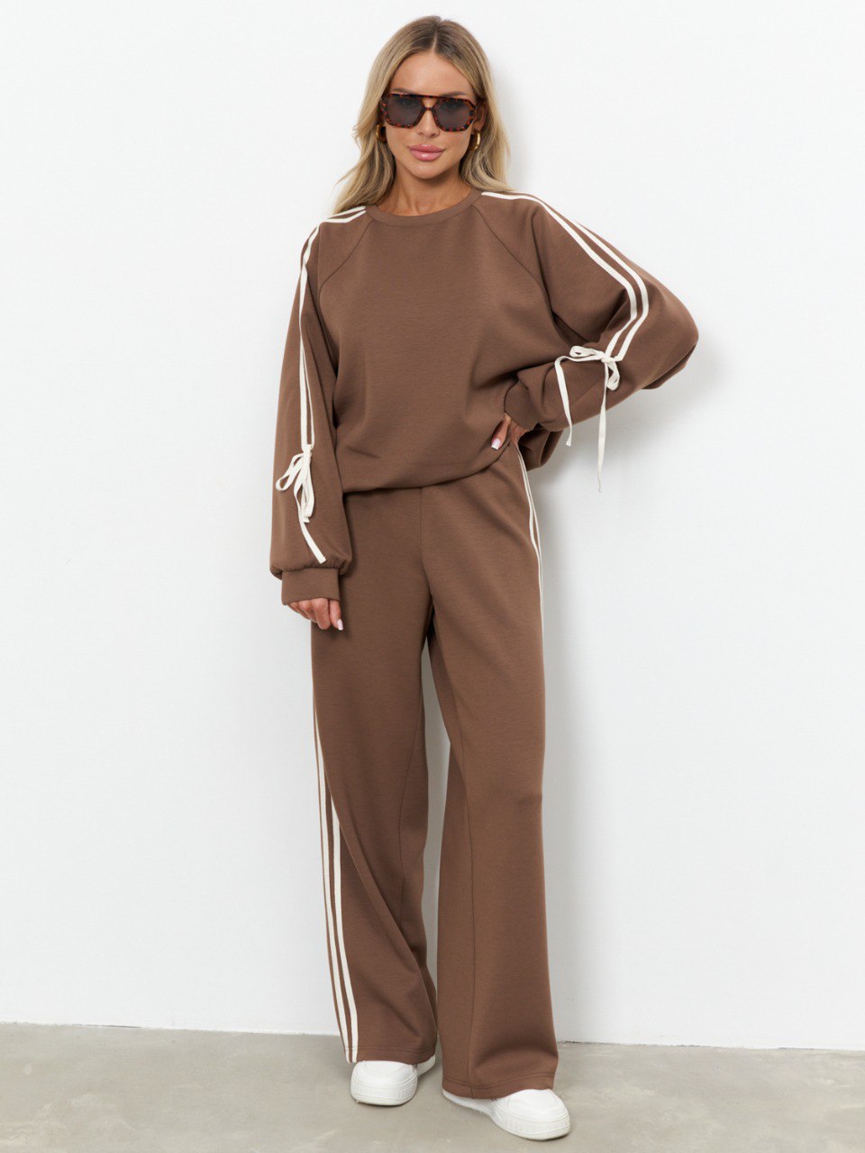 Джемпер трикотажный шоколадного цвета Jetty(фото5)