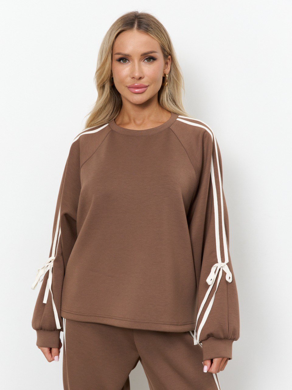 Джемпер трикотажный шоколадного цвета Jetty(фото3)