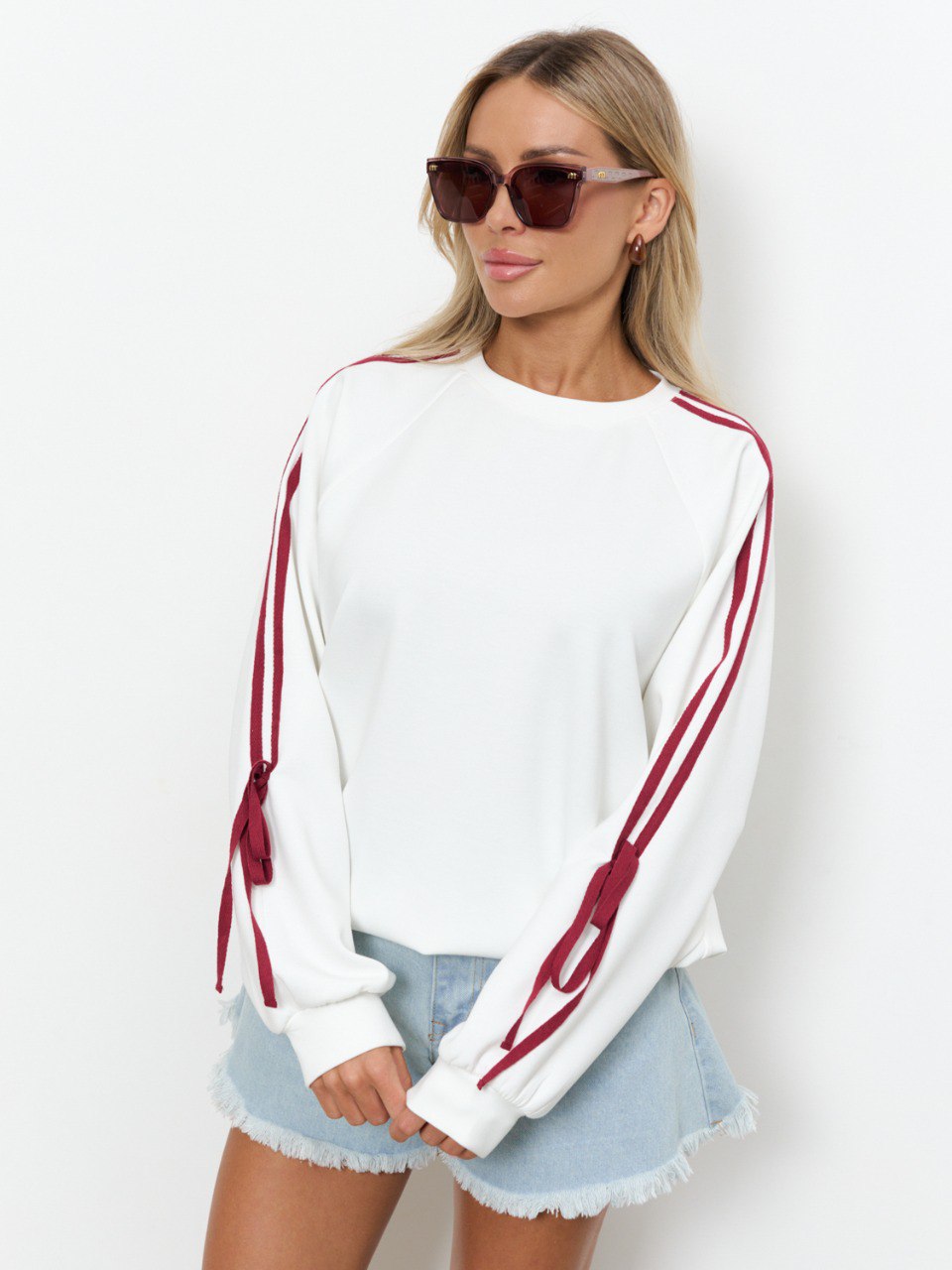 Джемпер трикотажный молочного цвета Jetty(фото5)