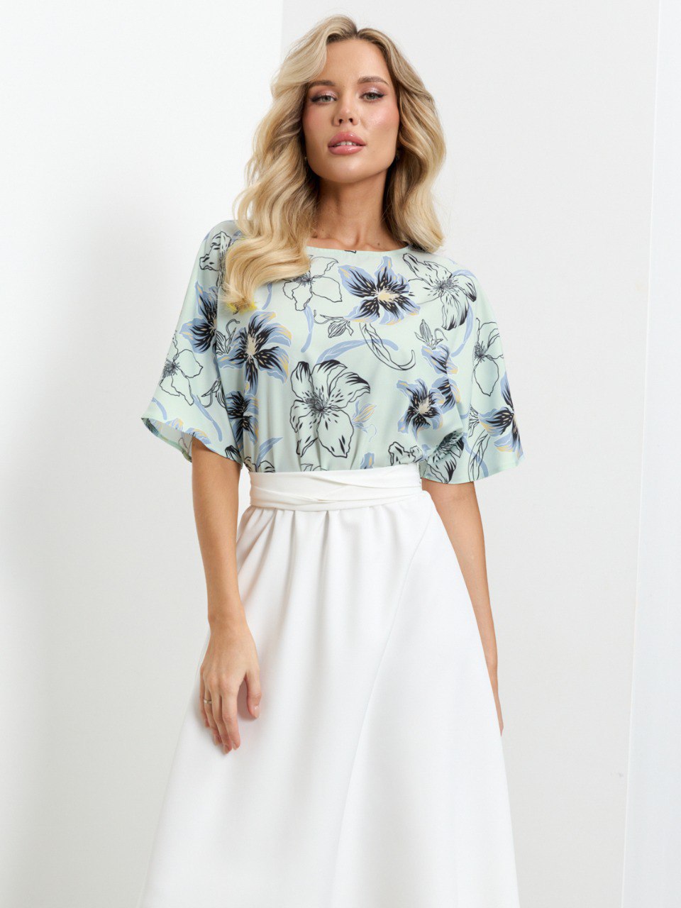 Платье комбинированное с поясом Jetty(фото3)