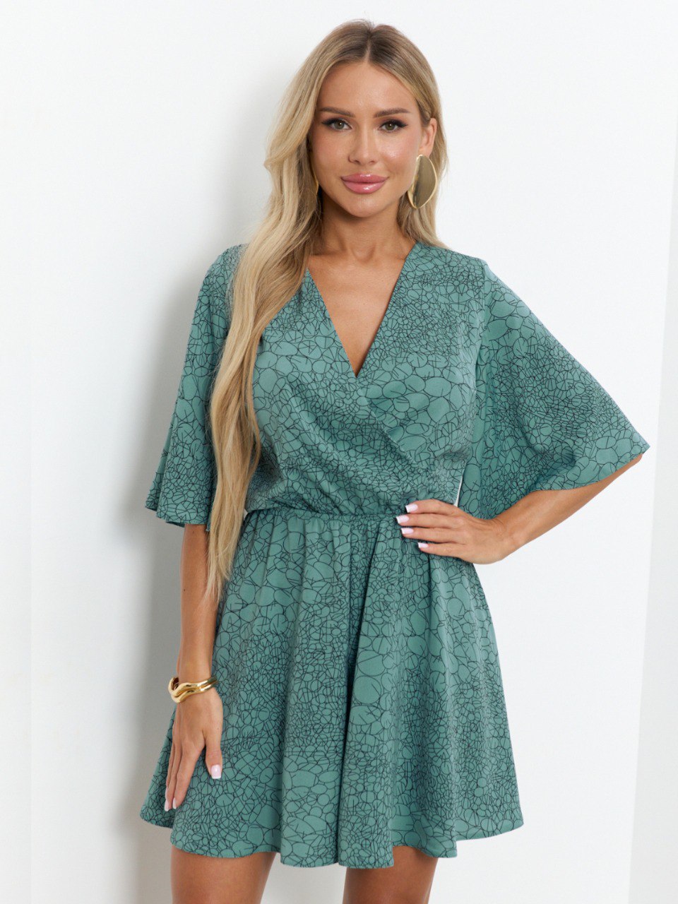 Комбинезон бирюзовый с юбкой-шортами Jetty(фото6)