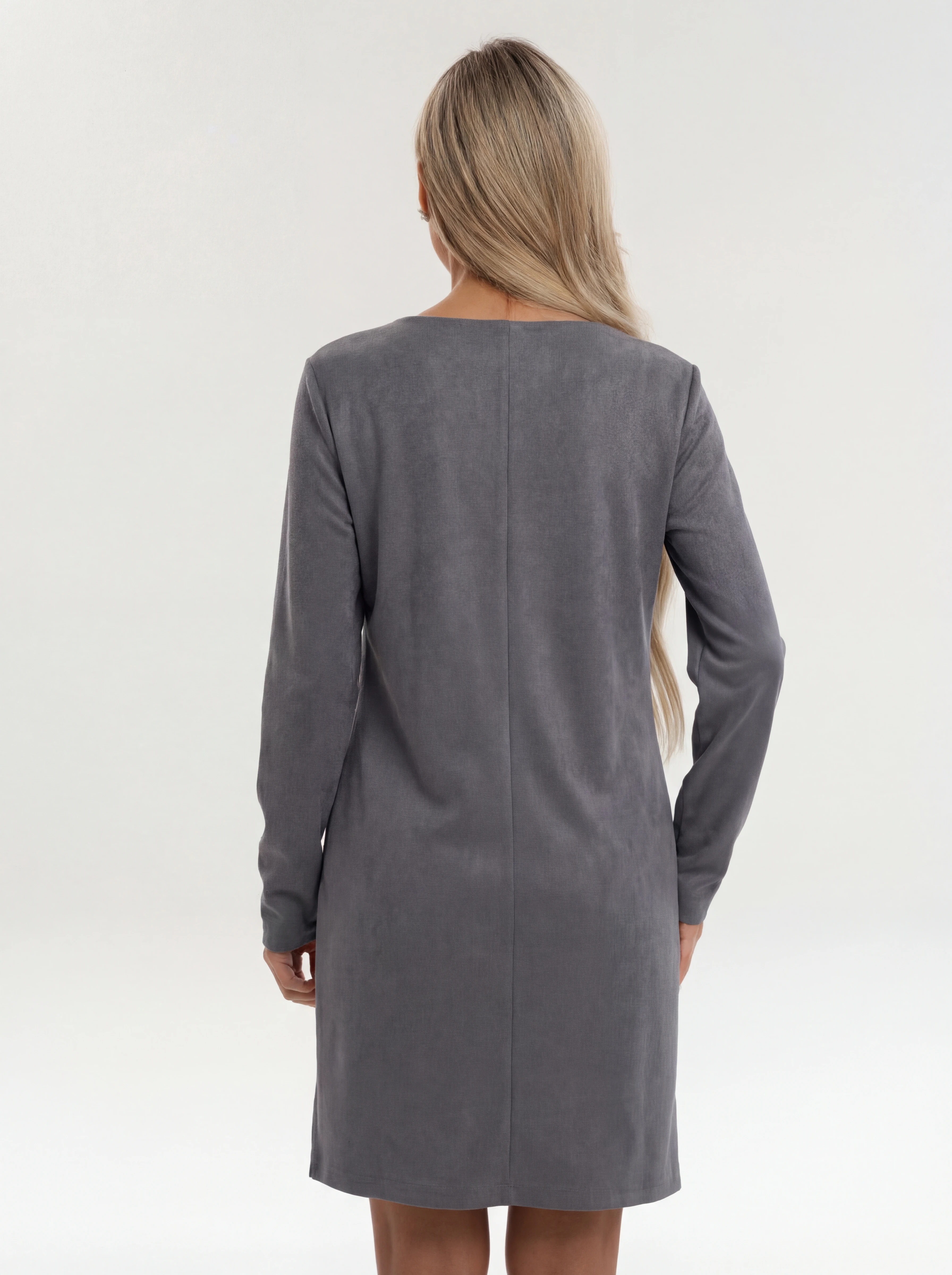 Платье вельветовое серого цвета Jetty(фото8)