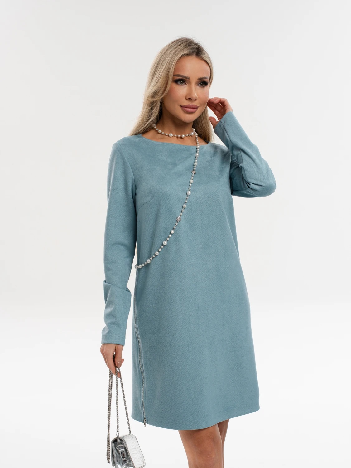 Платье вельветовое мятного цвета Jetty(фото5)