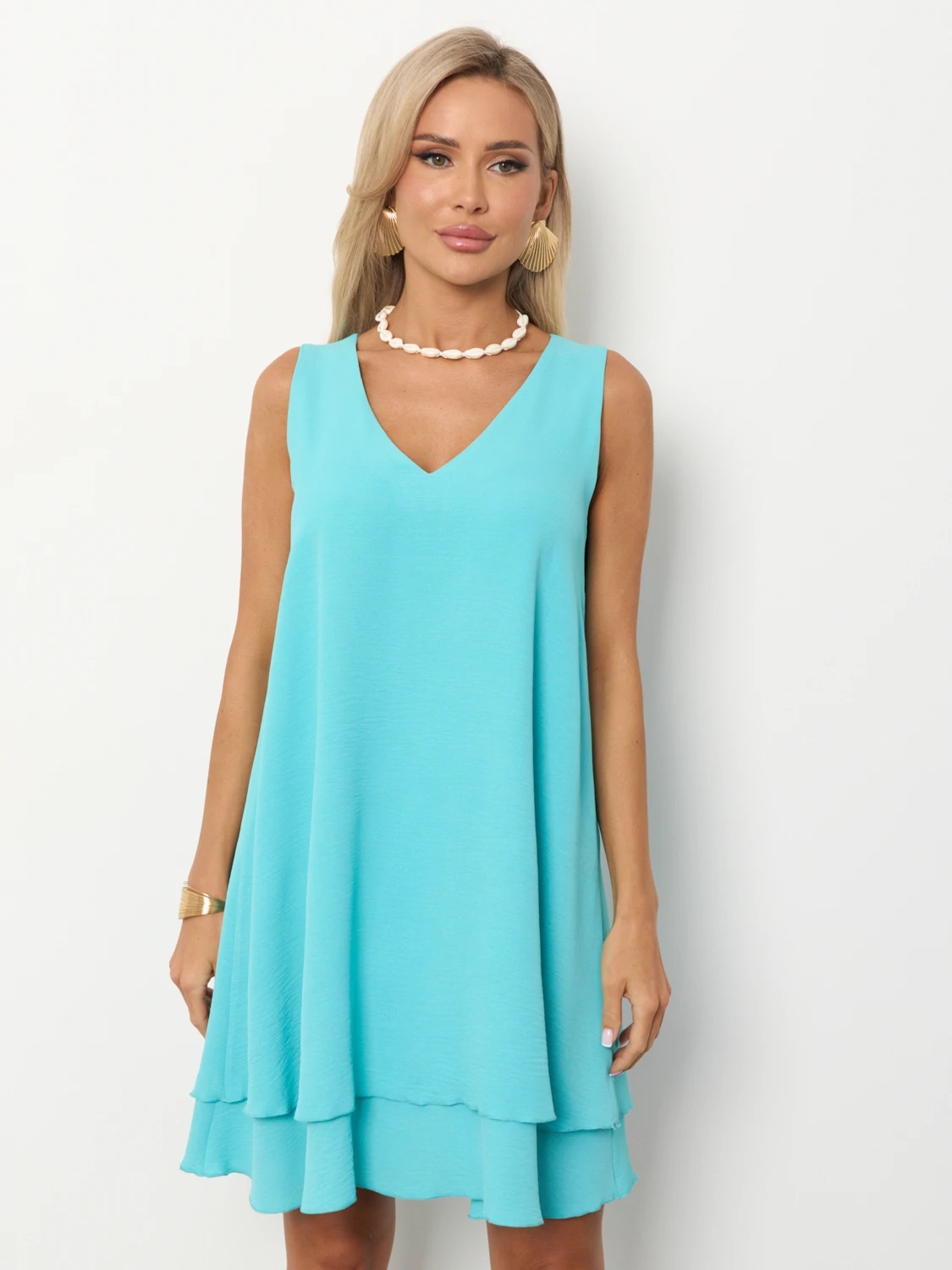 Платье короткое ярко-бирюзовое Jetty(фото3)