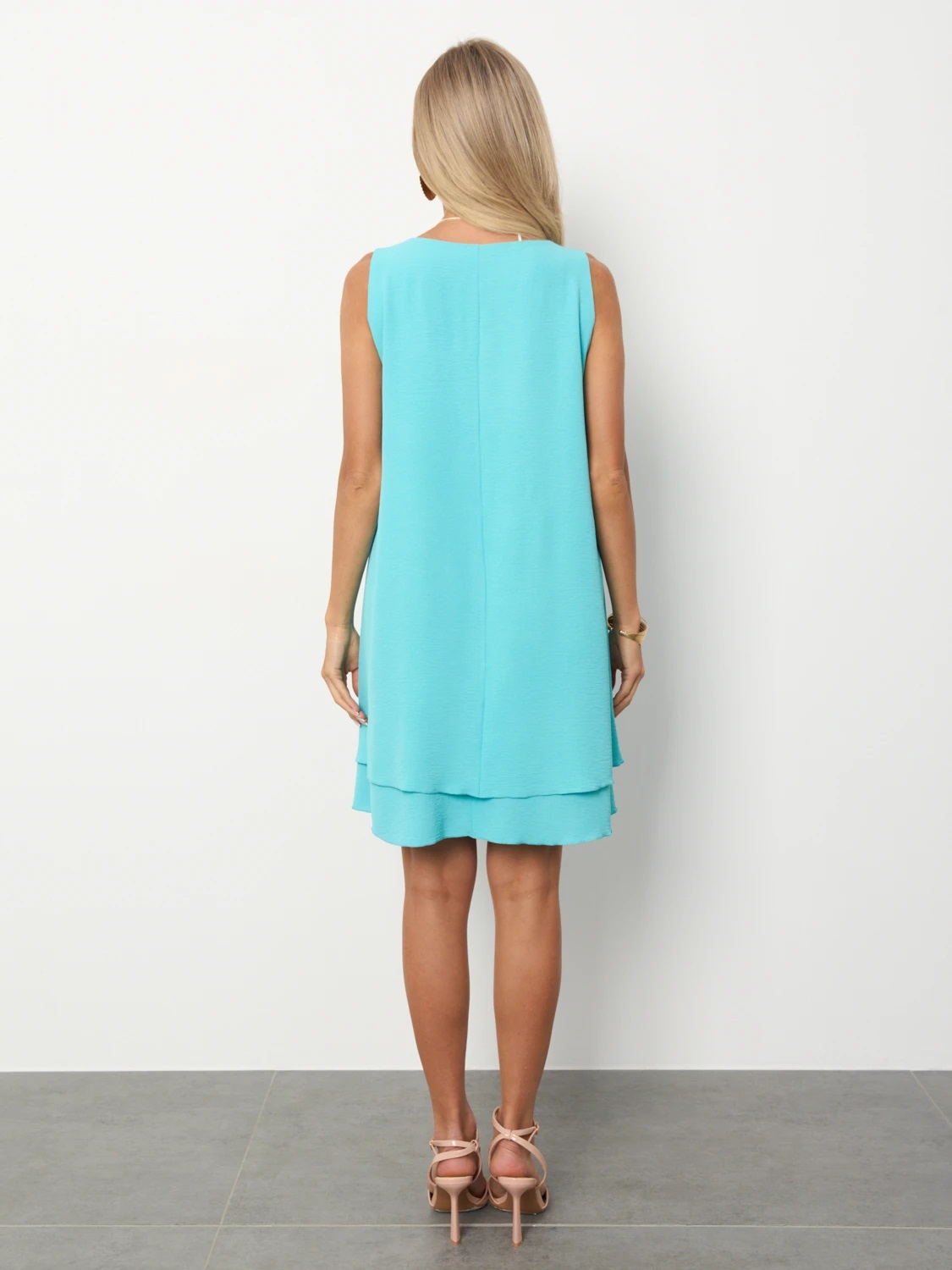 Платье короткое ярко-бирюзовое Jetty(фото7)