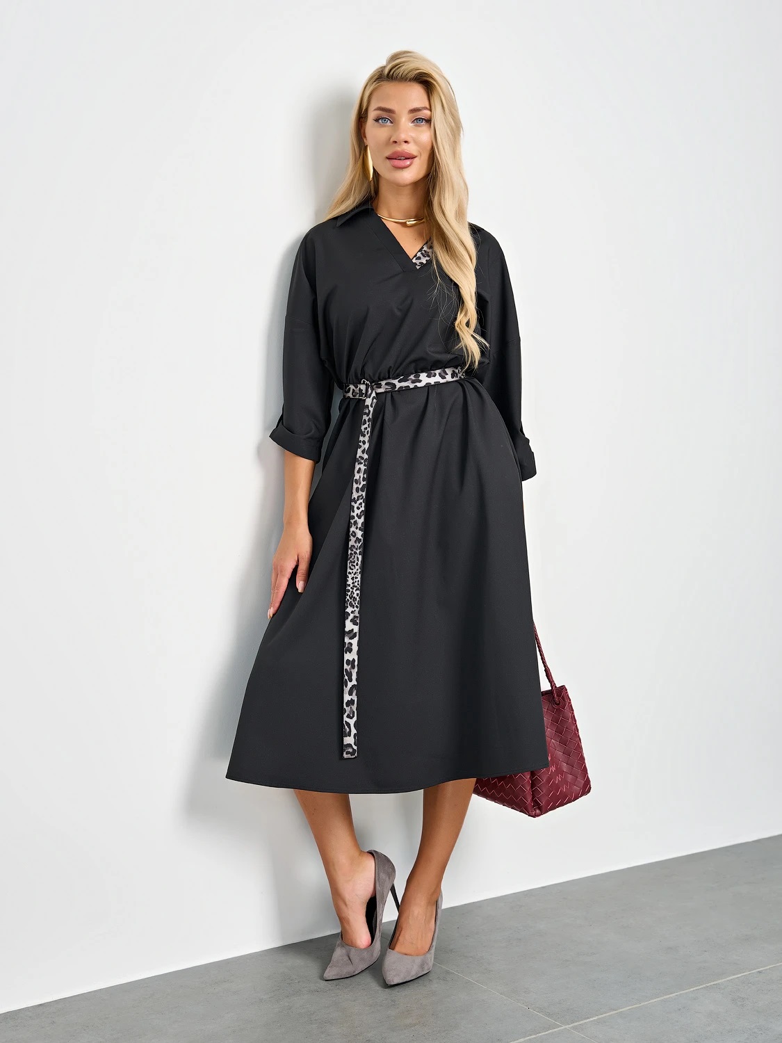 Платье чёрное с карманами Jetty(фото8)