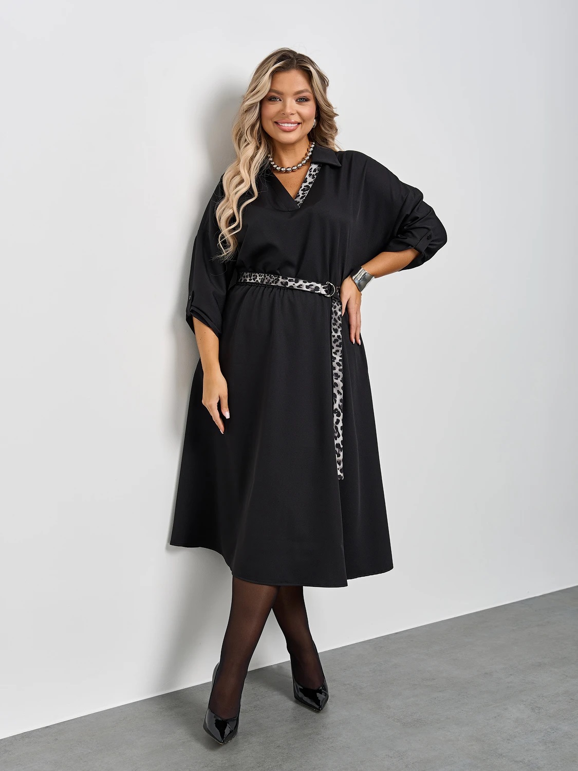 Платье чёрное с карманами Jetty(фото2)