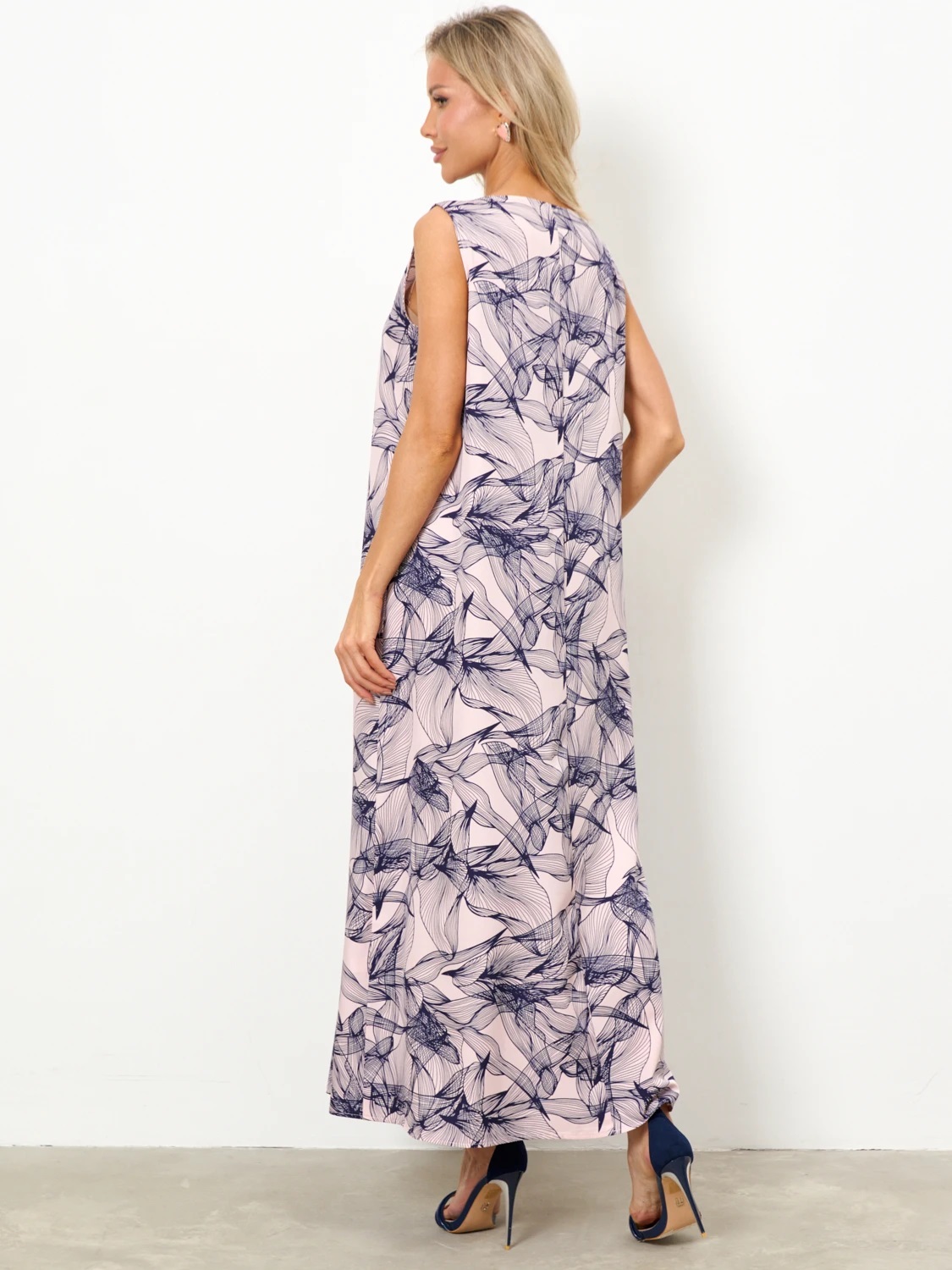 Платье макси розовое с принтом Jetty(фото9)