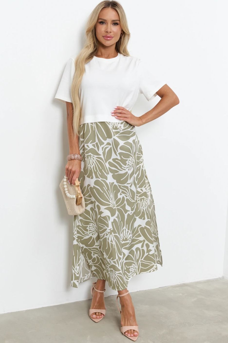 Платье длинное комбинированное Jetty