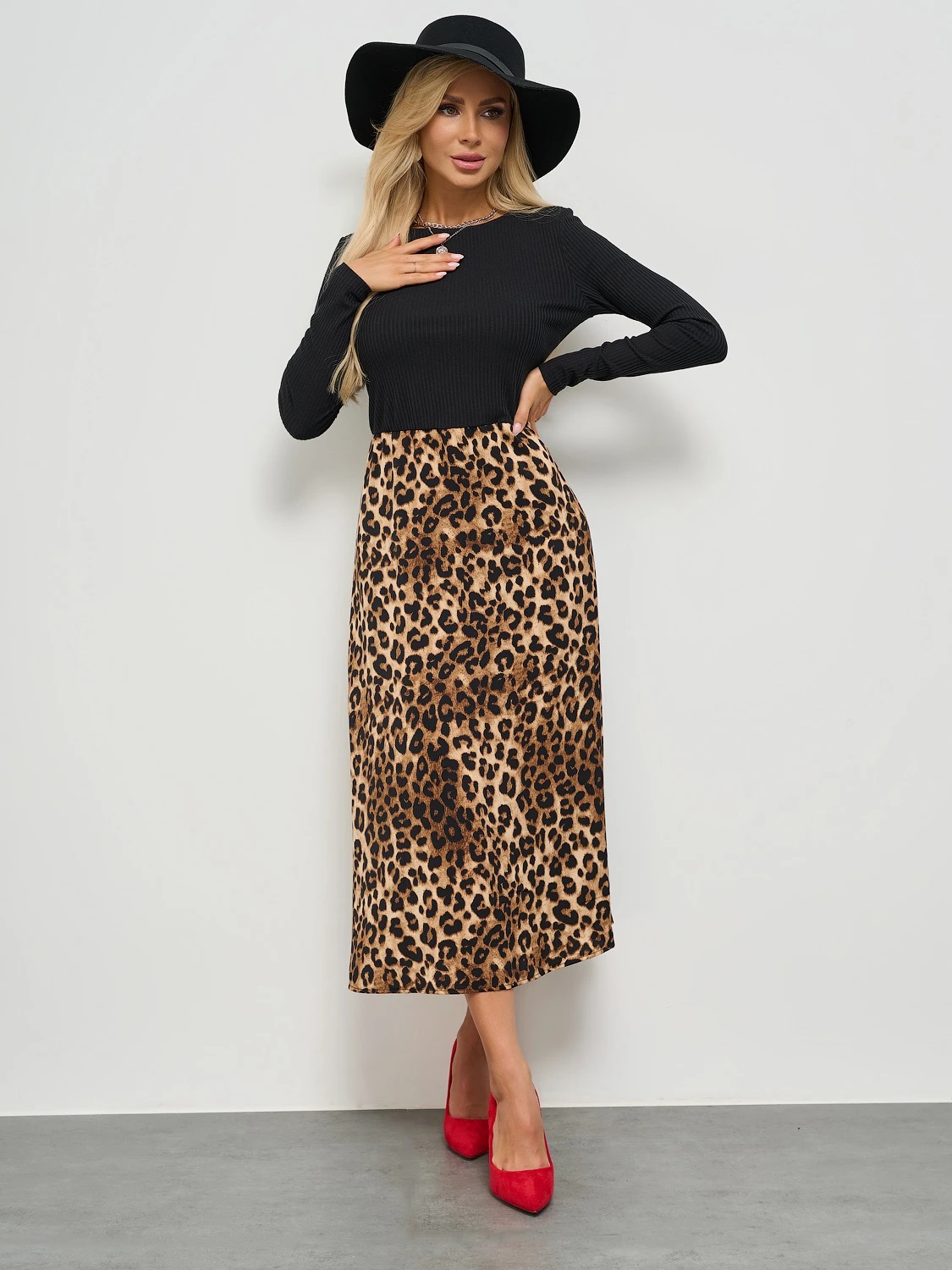 Платье длинное комбинированное Jetty(фото7)