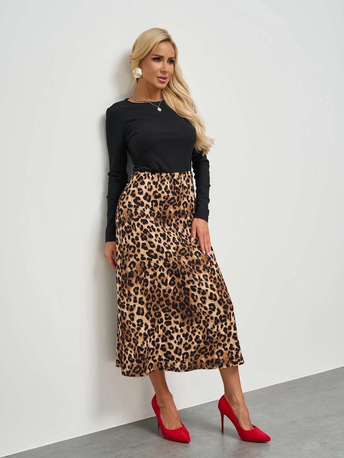 Платье длинное комбинированное Jetty(фото6)