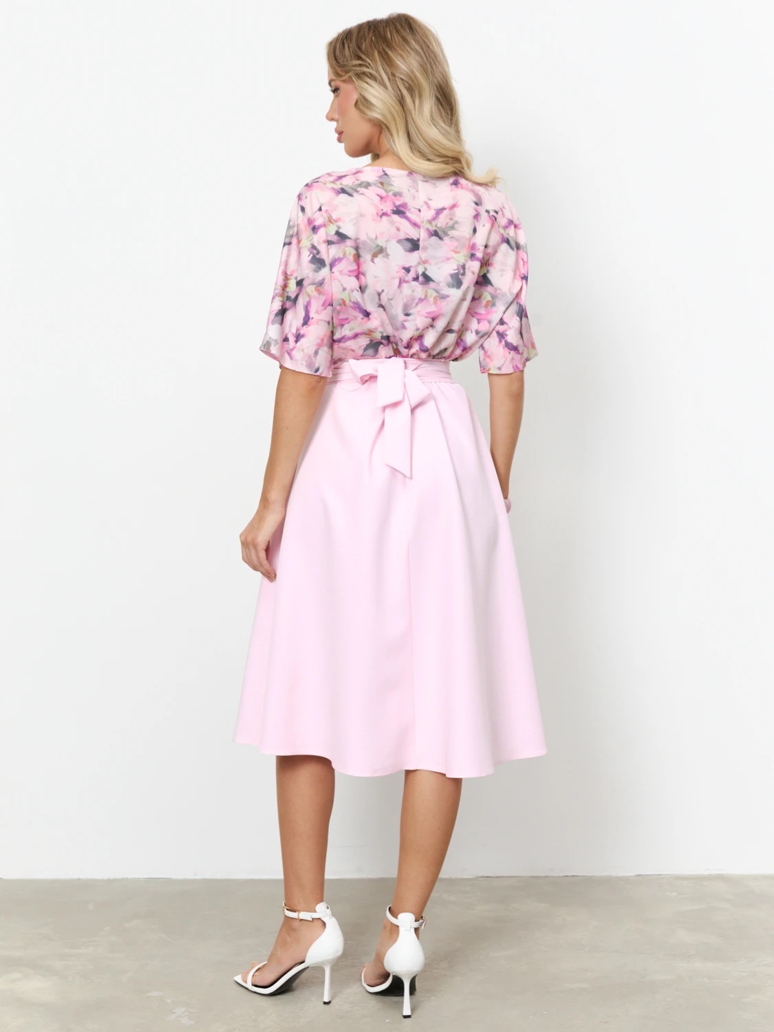 Платье комбинированное с поясом Jetty(фото6)