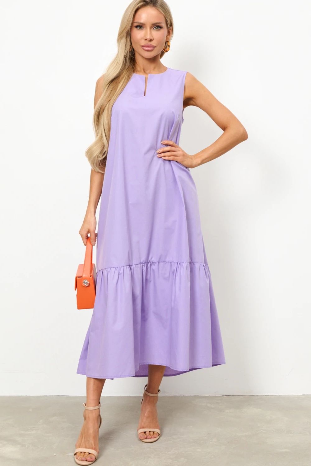 Платье без рукавов сиреневого цвета Jetty