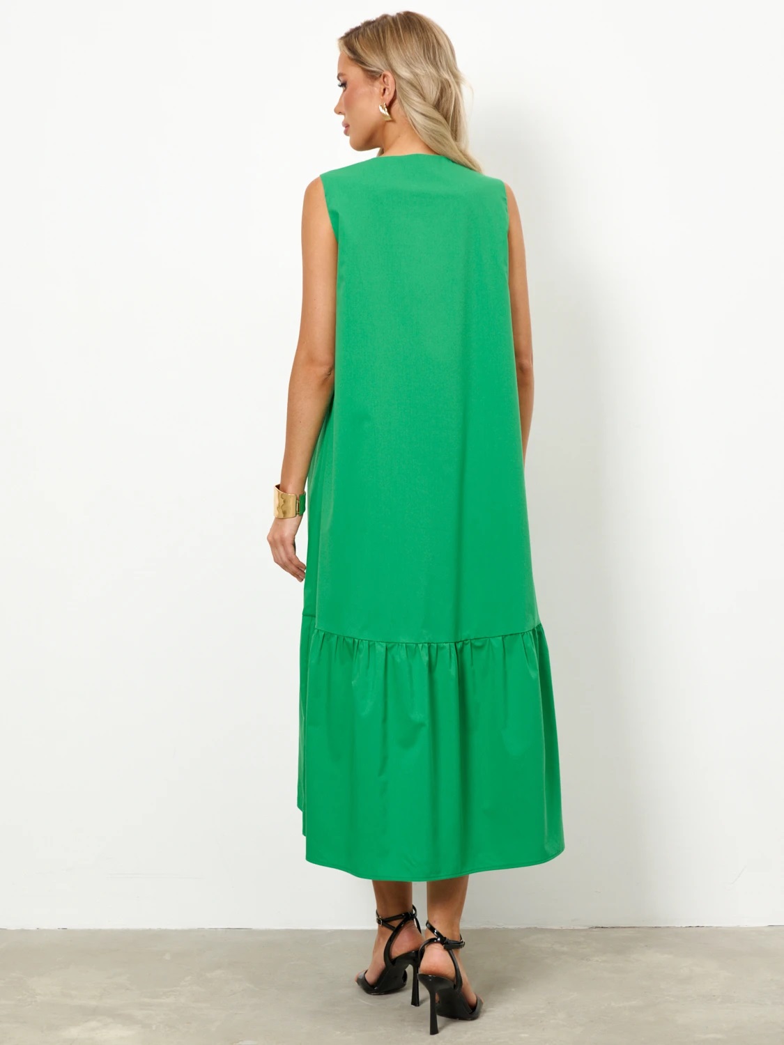 Платье без рукавов зелёного цвета Jetty(фото6)
