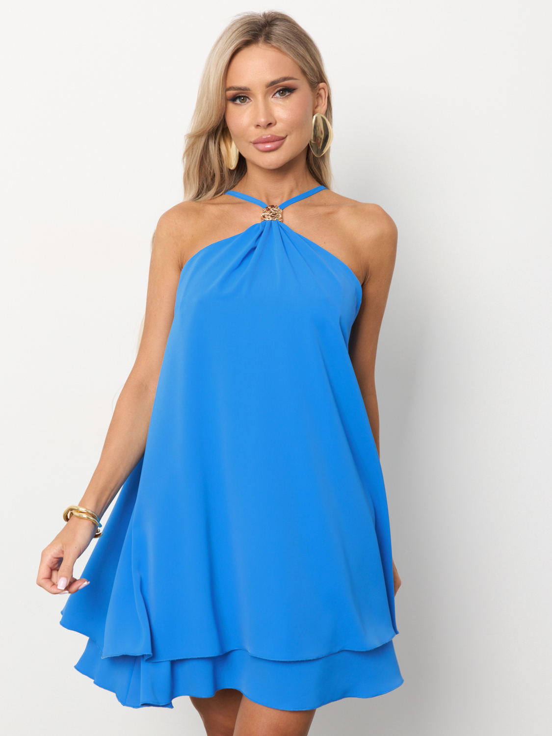 Платье короткое голубого цвета Jetty(фото7)