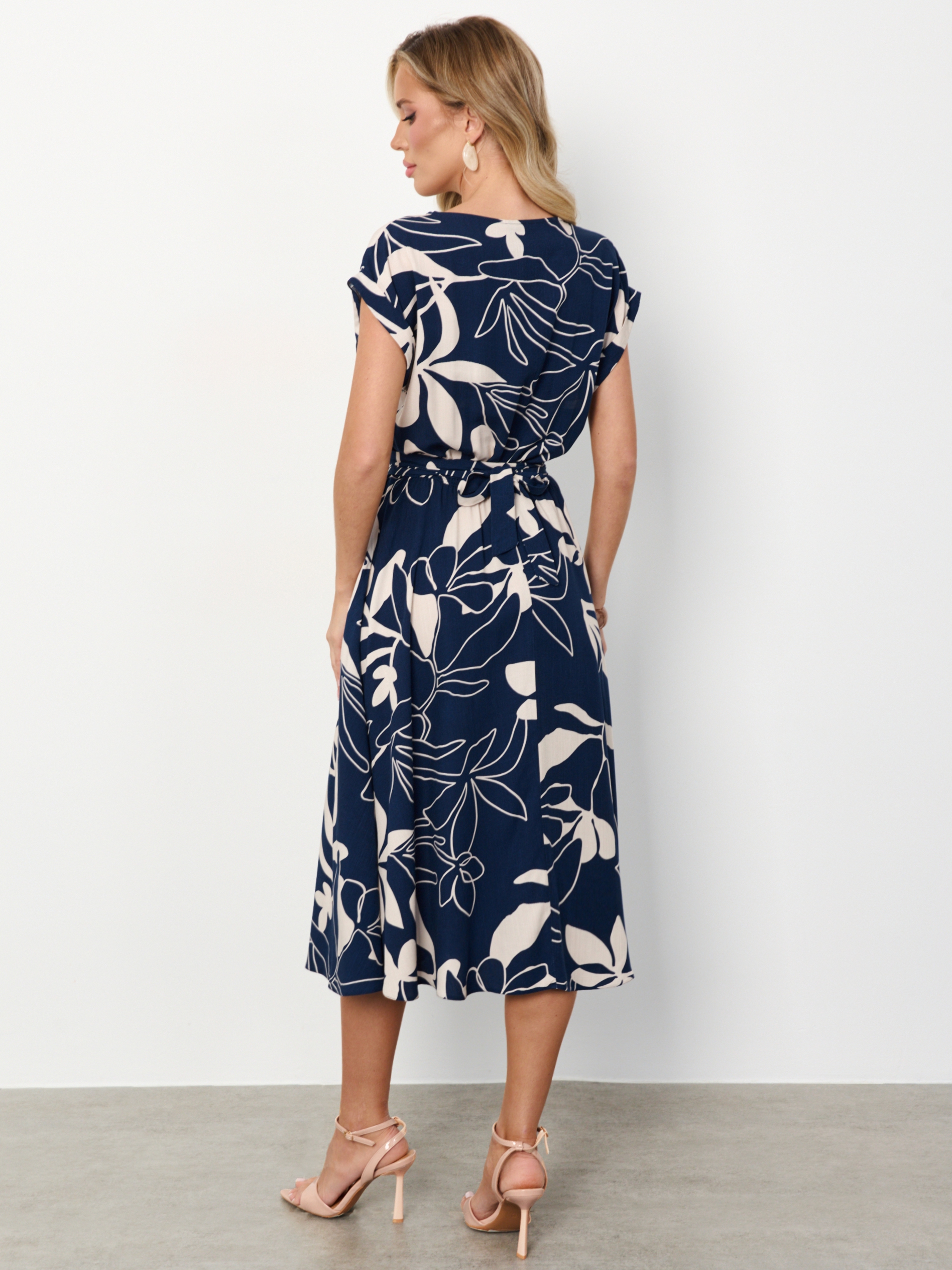 Платье миди тёмно-синее с принтом Jetty(фото9)