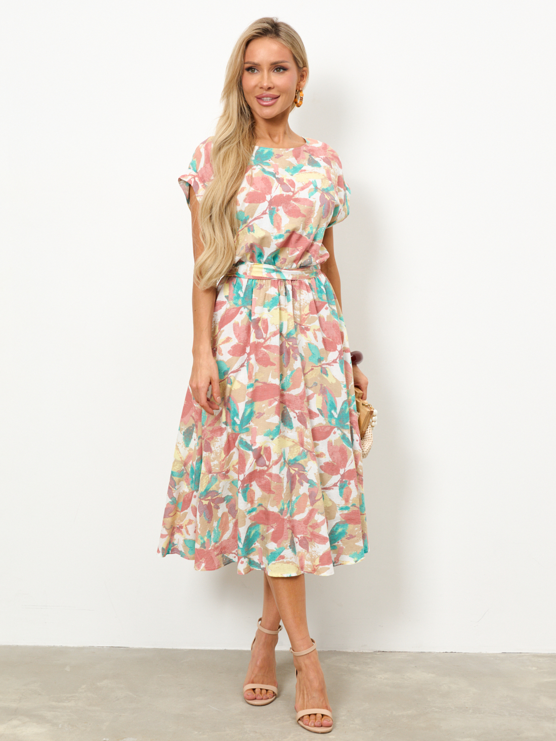 Платье миди разноцветное из хлопка Jetty(фото5)