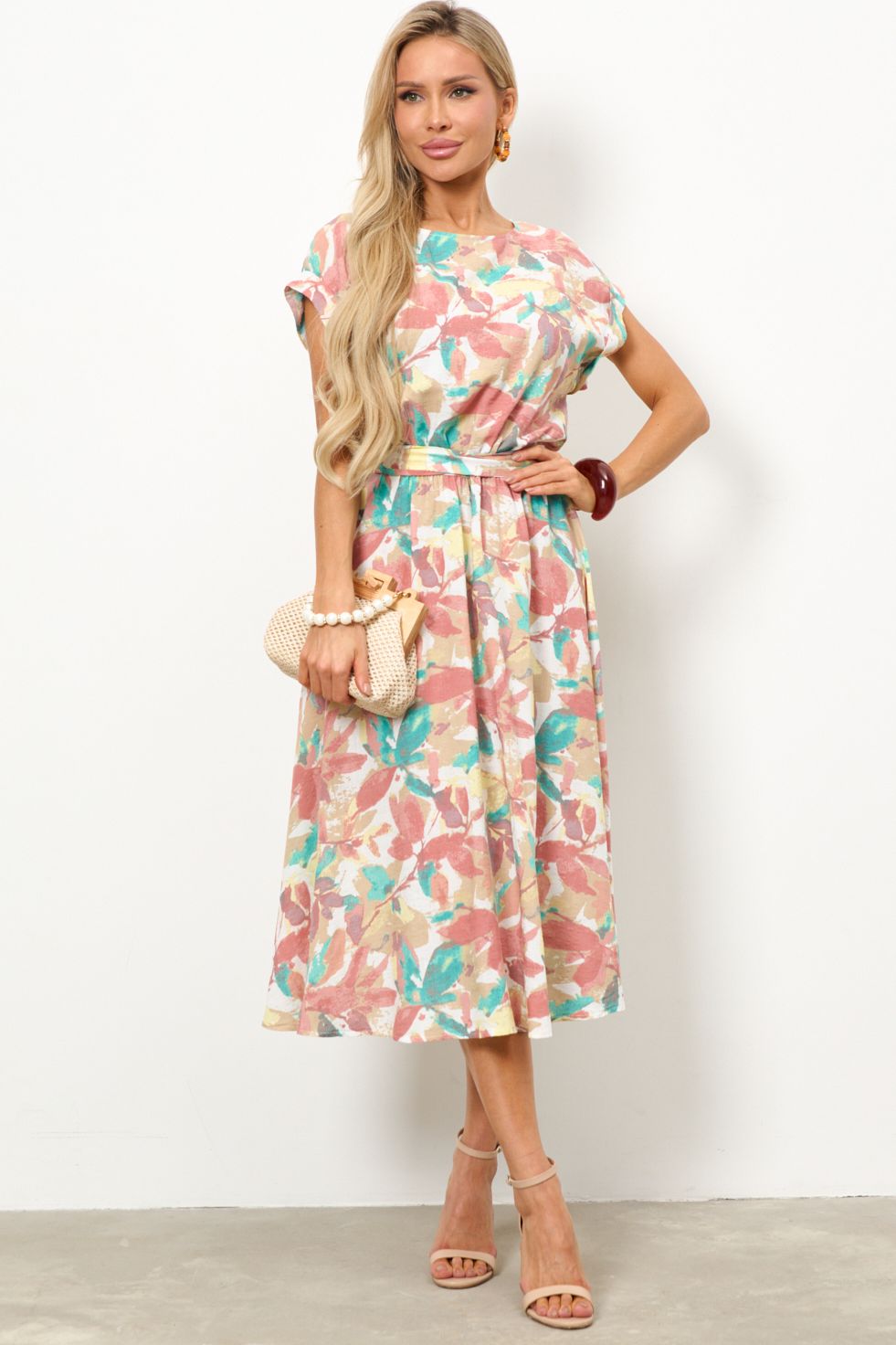 Платье миди разноцветное из хлопка Jetty