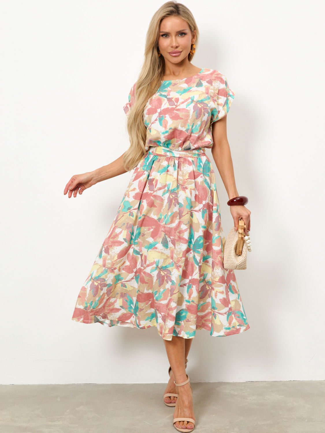 Платье миди разноцветное из хлопка Jetty(фото6)