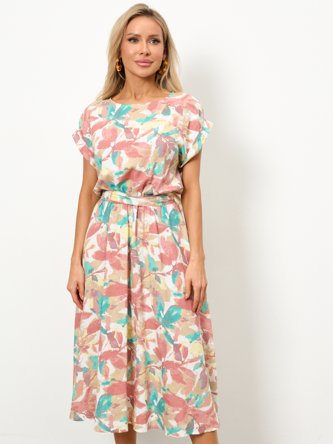 Платье миди разноцветное из хлопка Jetty(фото2)