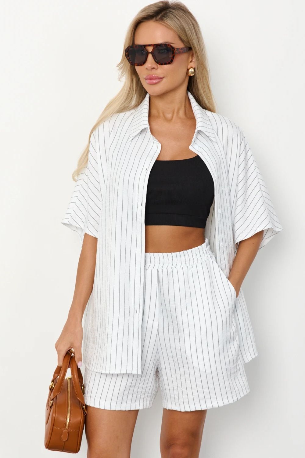 Шорты белые в полоску Jetty