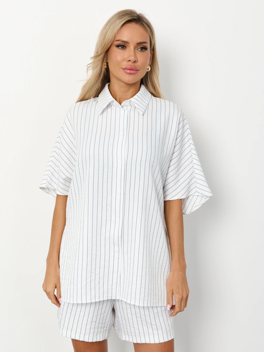 Рубашка белая в полоску Jetty(фото3)