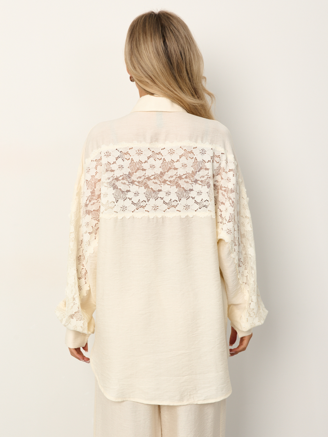 Рубашка молочного цвета с длинными рукавами Jetty(фото10)