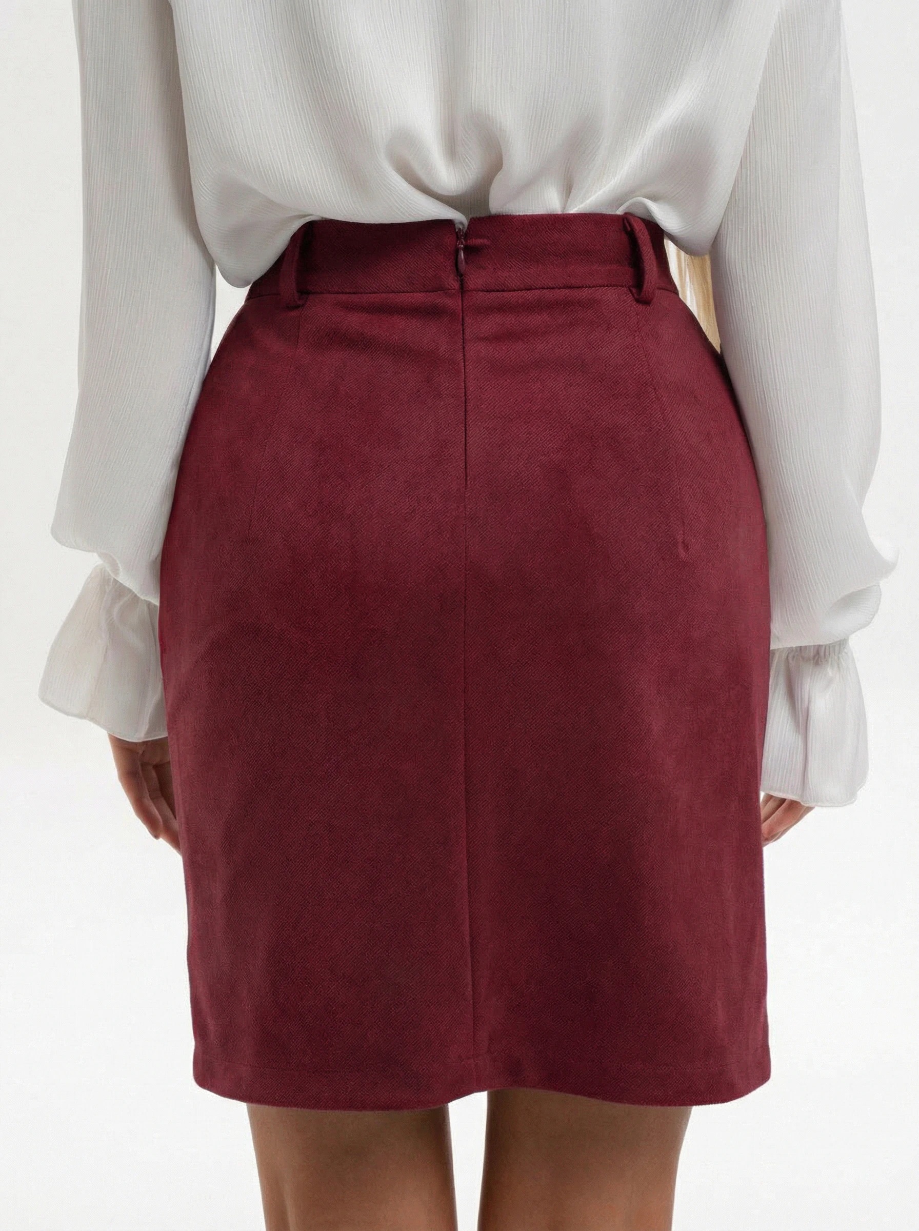 Юбка вельветовая бордового цвета Jetty(фото6)