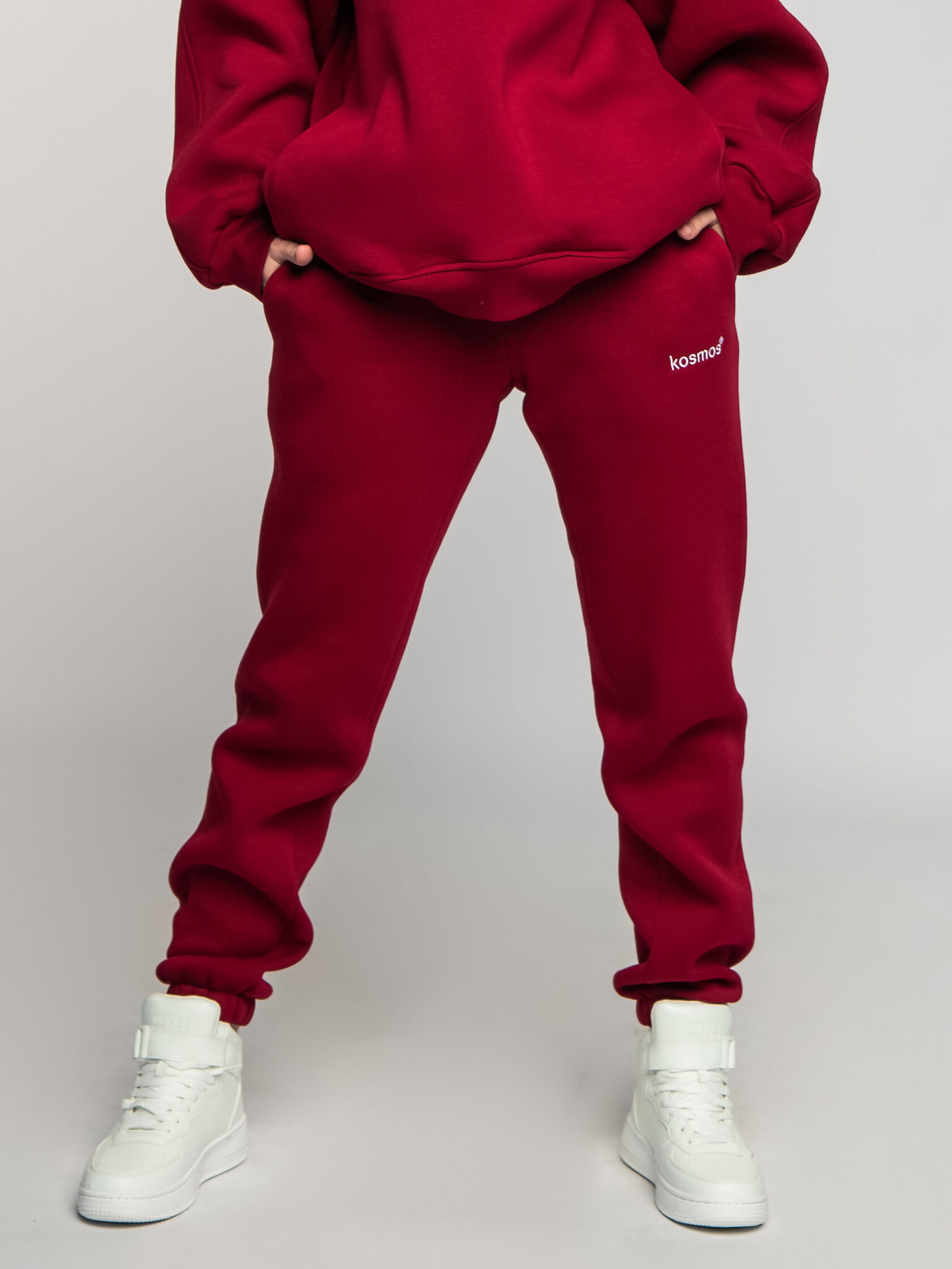 Брюки джоггеры с начёсом в бордовом цвете Kosmos(фото3)