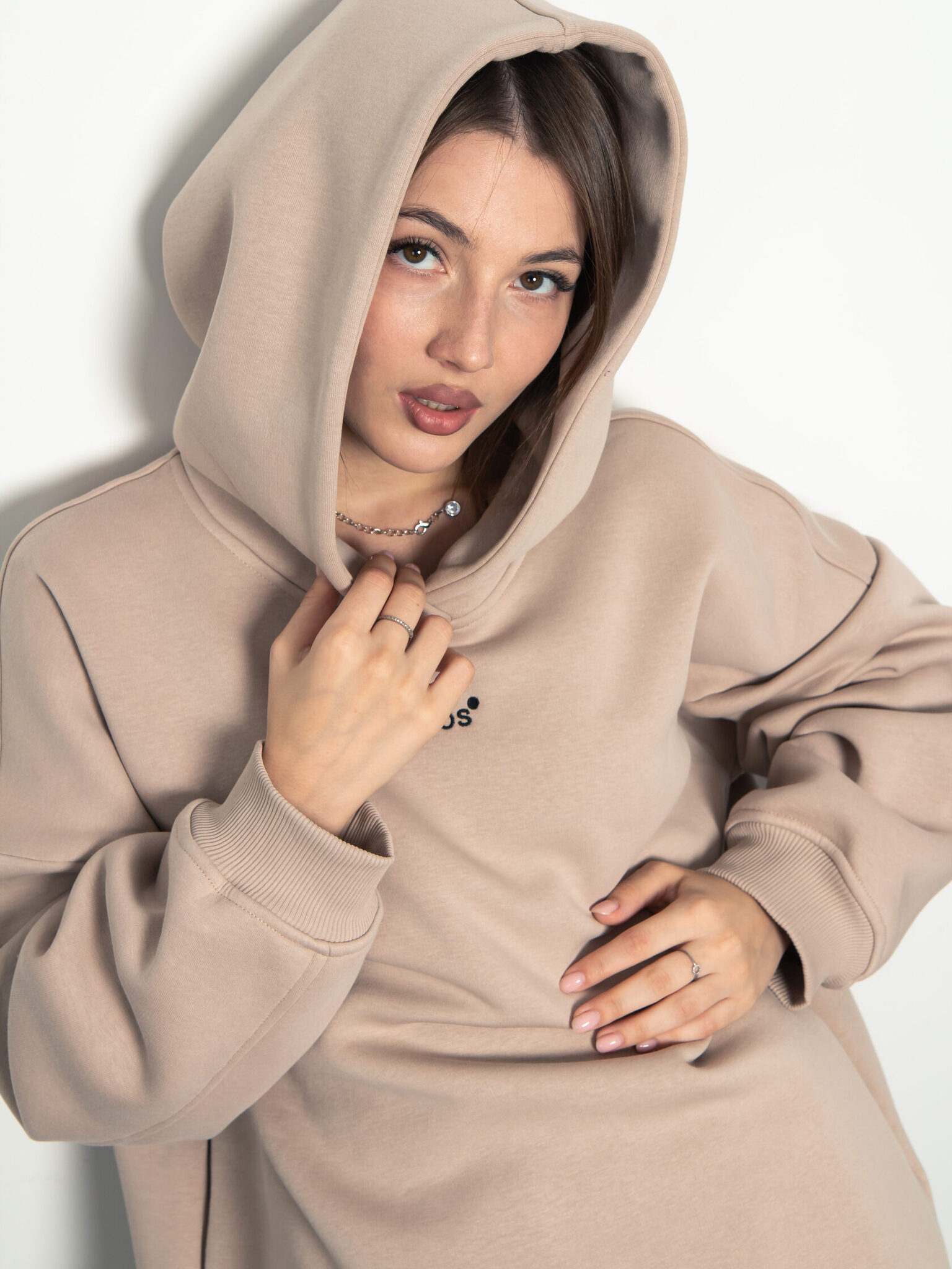 Худи оверсайз с начёсом в цвете нюд Kosmos(фото4)