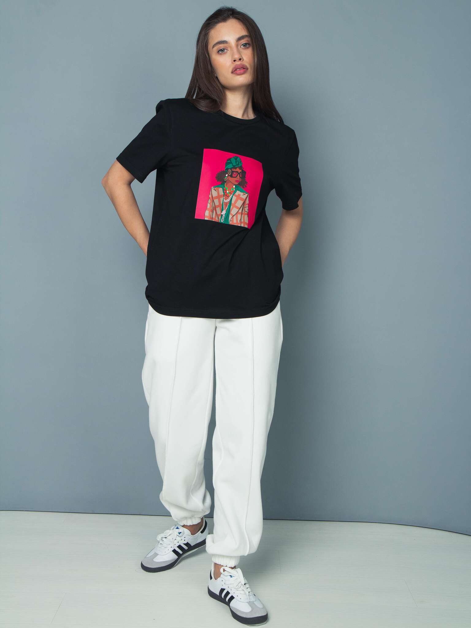 Футболка женская с принтом чёрная Kosmos(фото6)