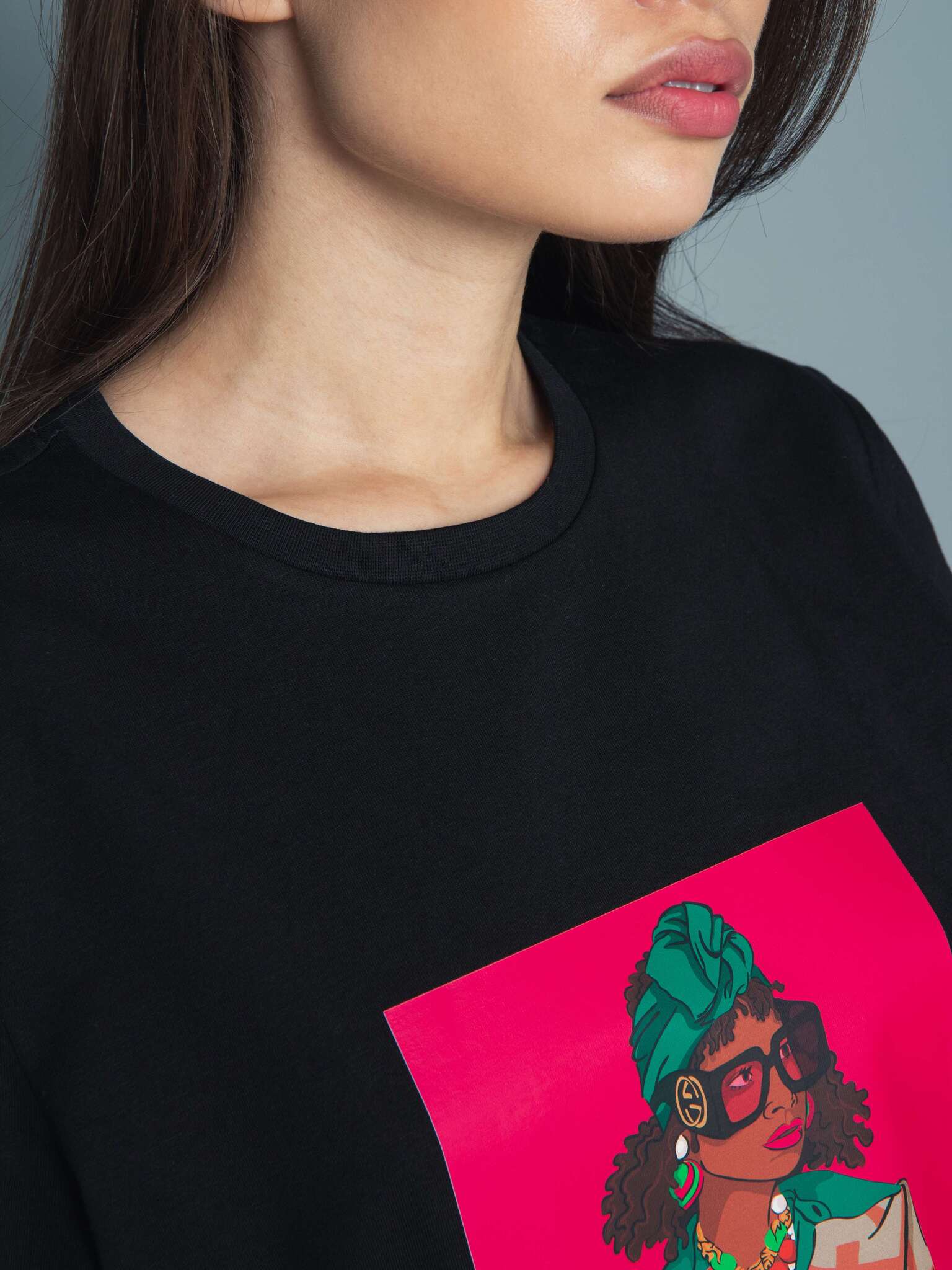 Футболка женская с принтом чёрная Kosmos(фото5)