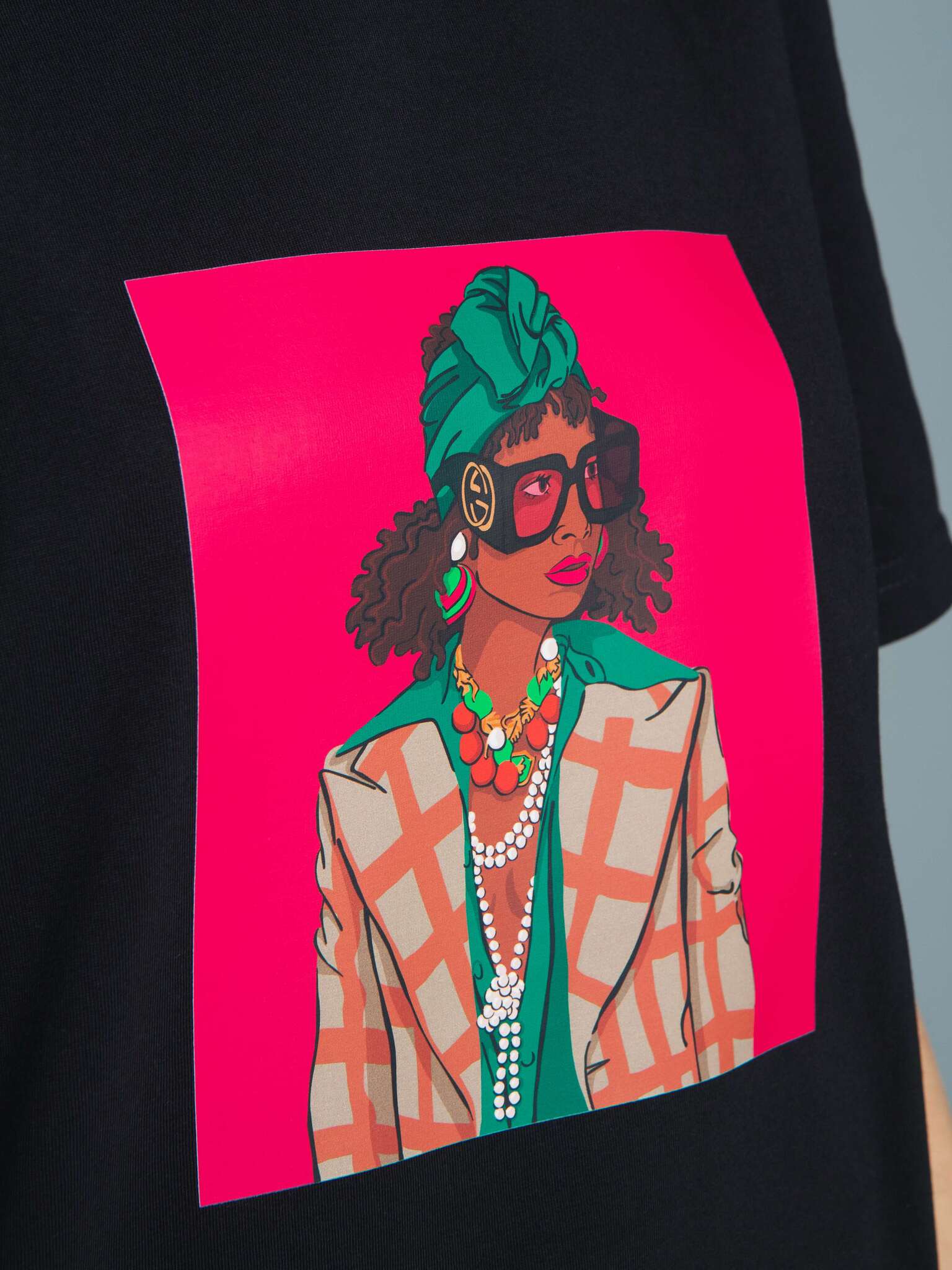 Футболка женская с принтом чёрная Kosmos(фото7)