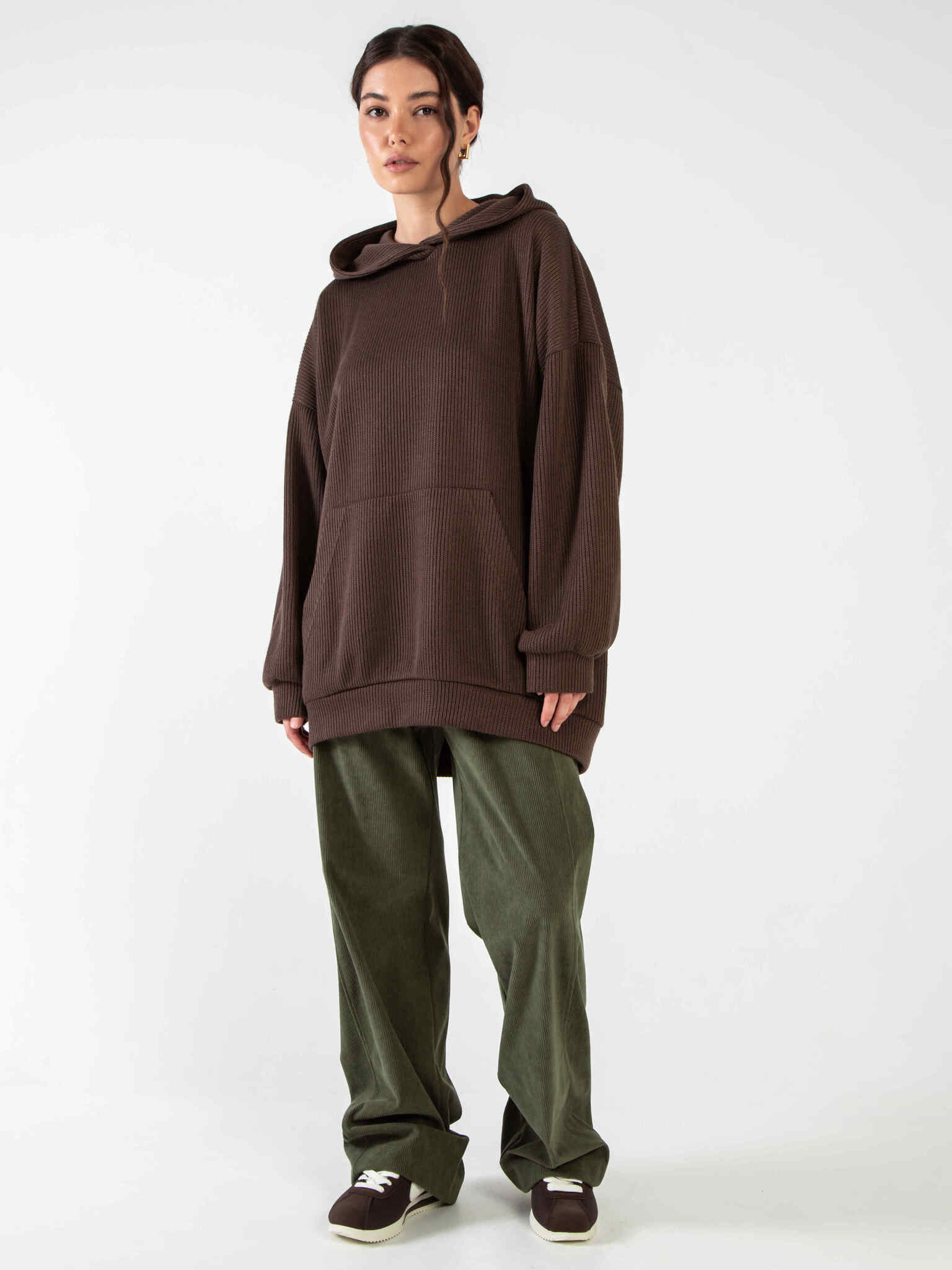 Худи из вязанного трикотажа в коричневом цвете Kosmos(фото6)