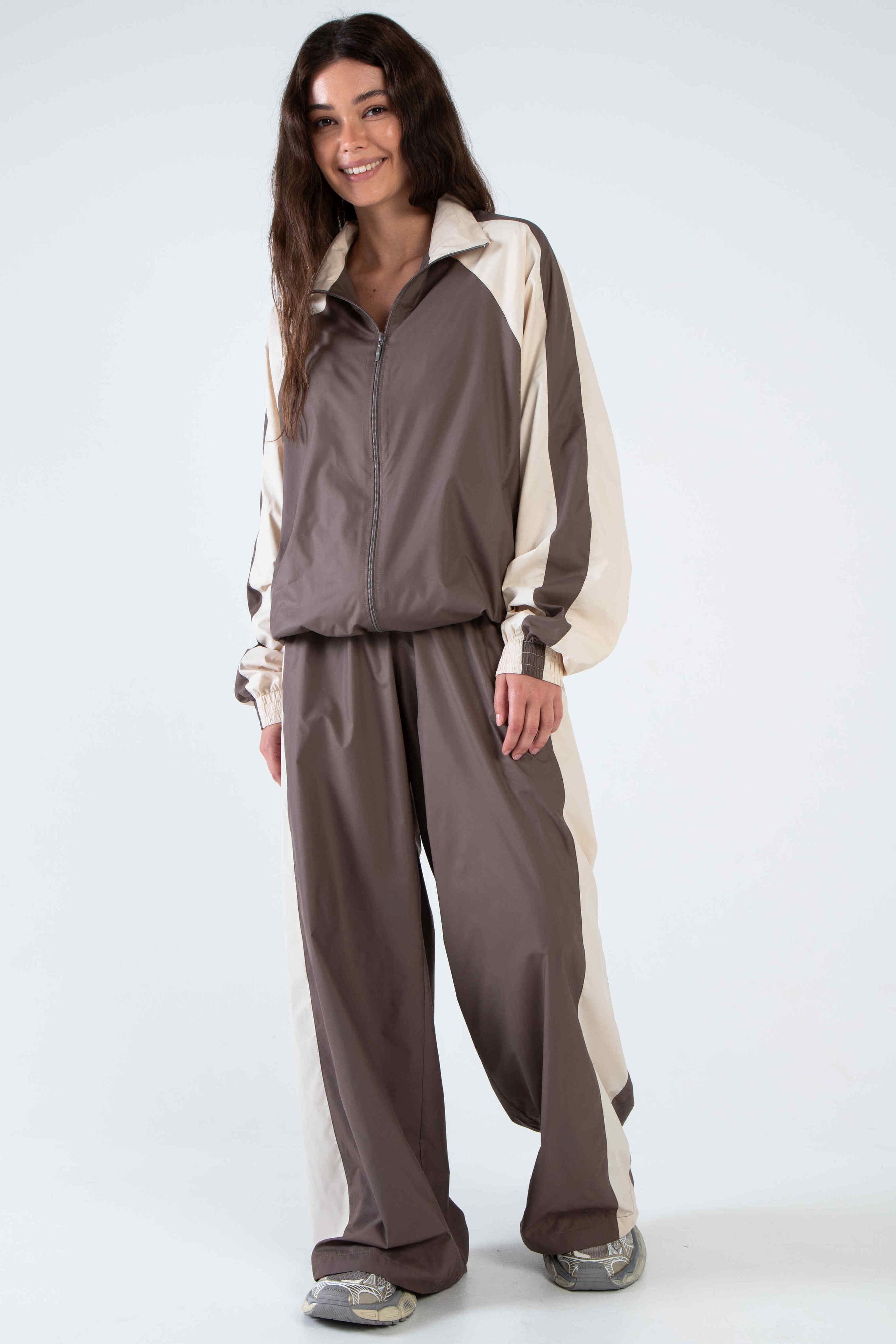 Брюки-трансформеры коричневые из премиальной курточной ткани Kosmos