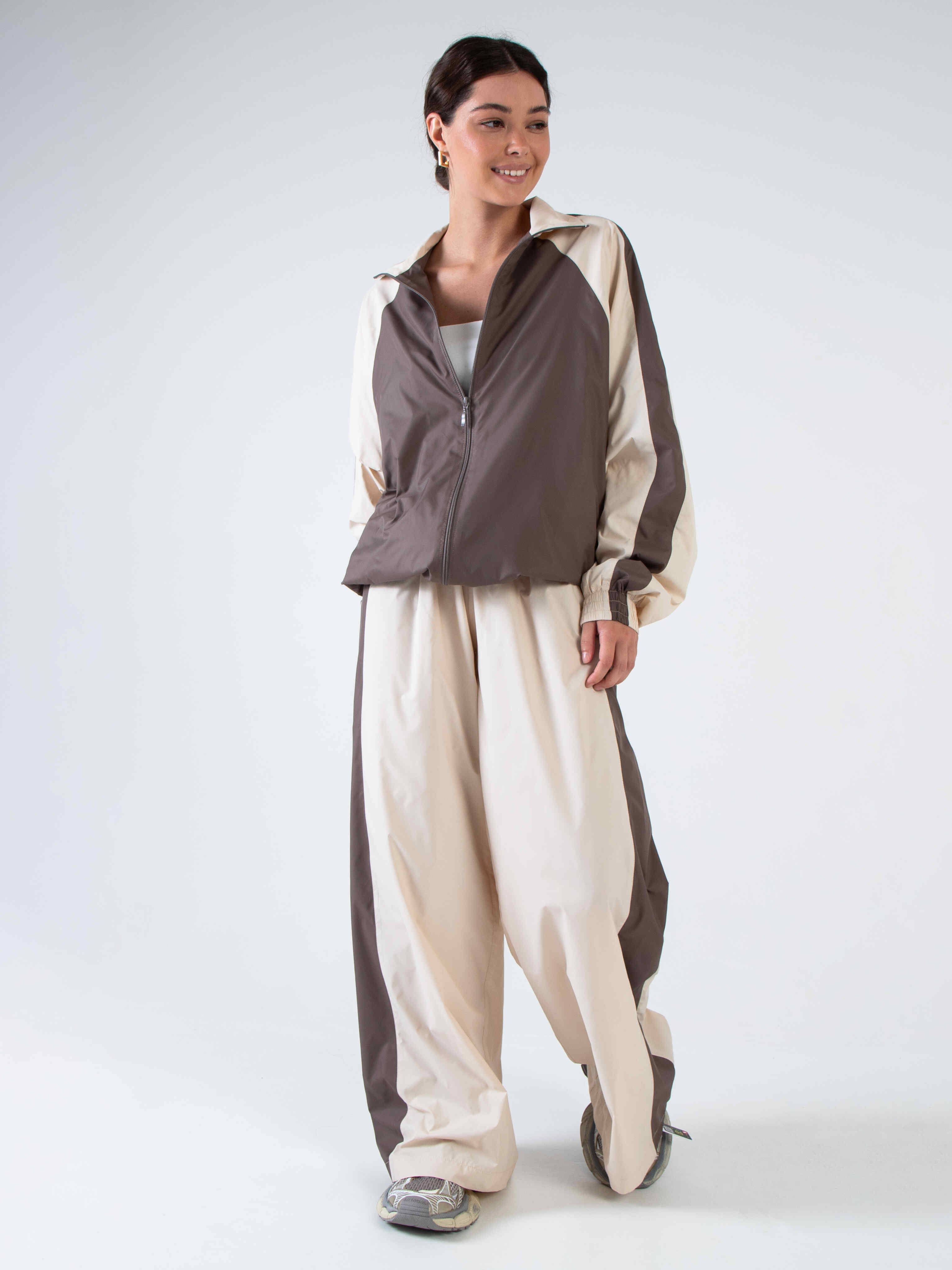 Брюки-трансформеры бежевые из премиальной курточной ткани Kosmos(фото2)