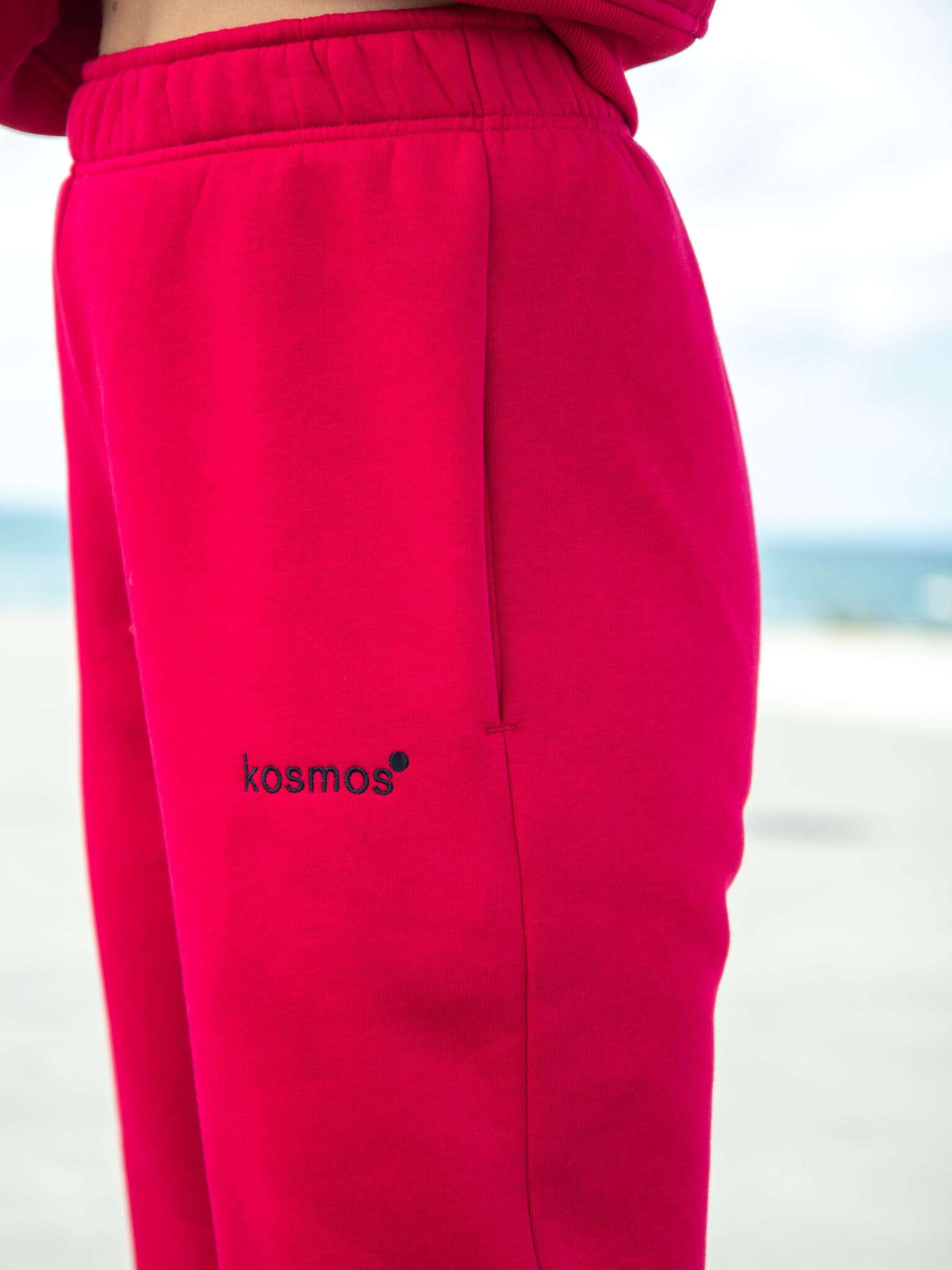 Брюки джоггеры с начёсом красного цвета Kosmos(фото6)