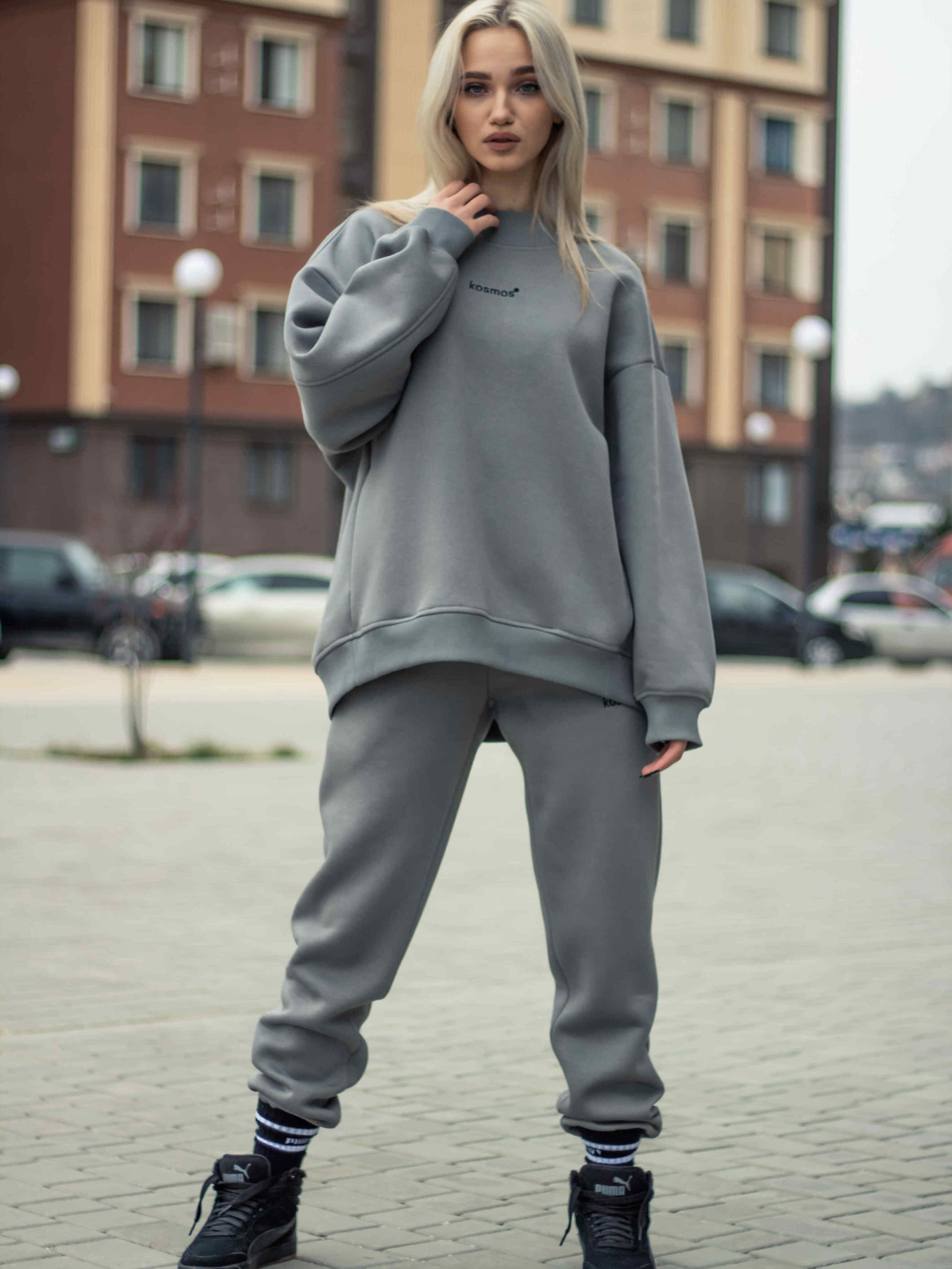 Свитшот женский оверсайз с начёсом Kosmos(фото2)