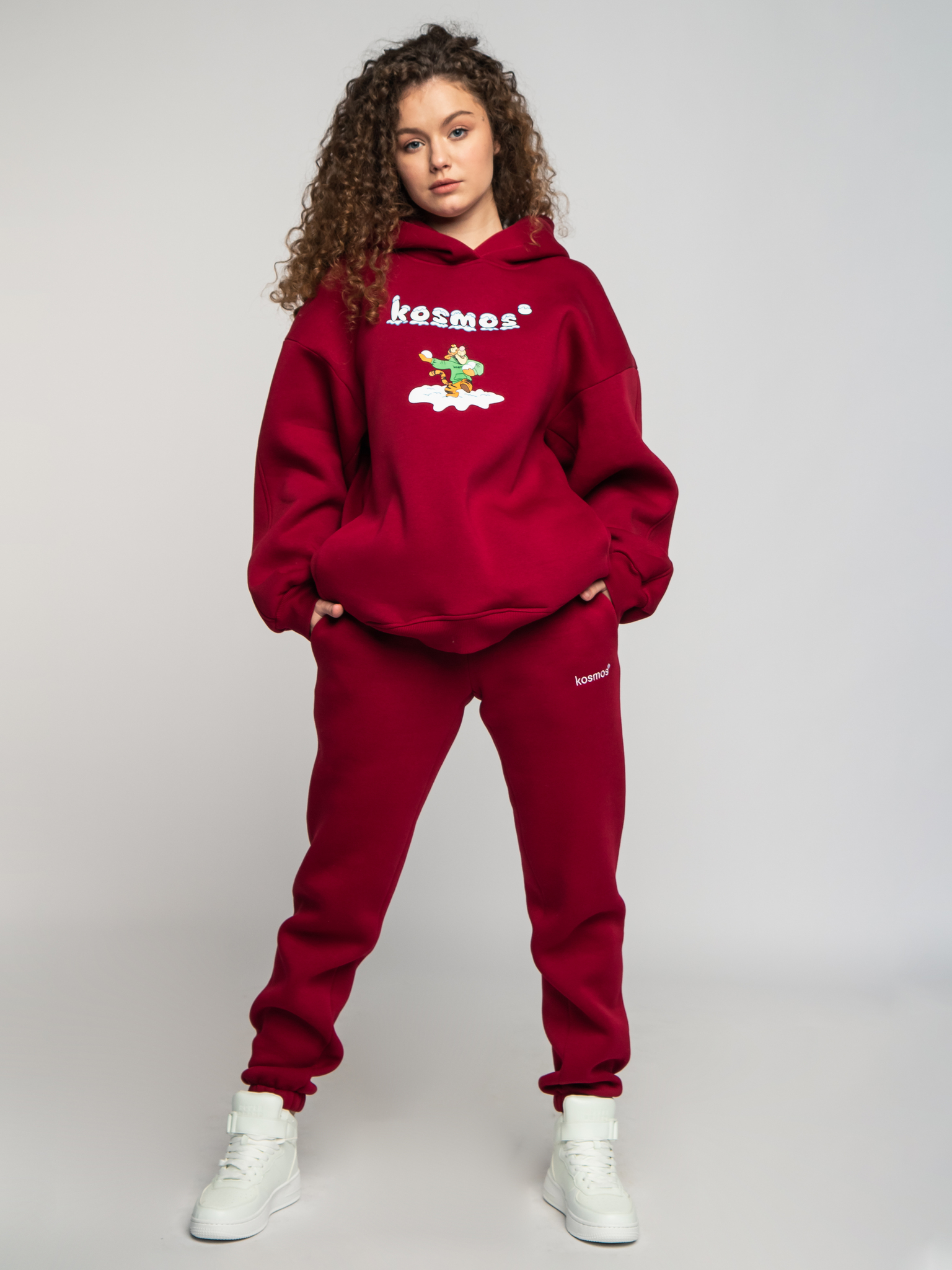 Брюки джоггеры с начёсом в бордовом цвете Kosmos(фото2)