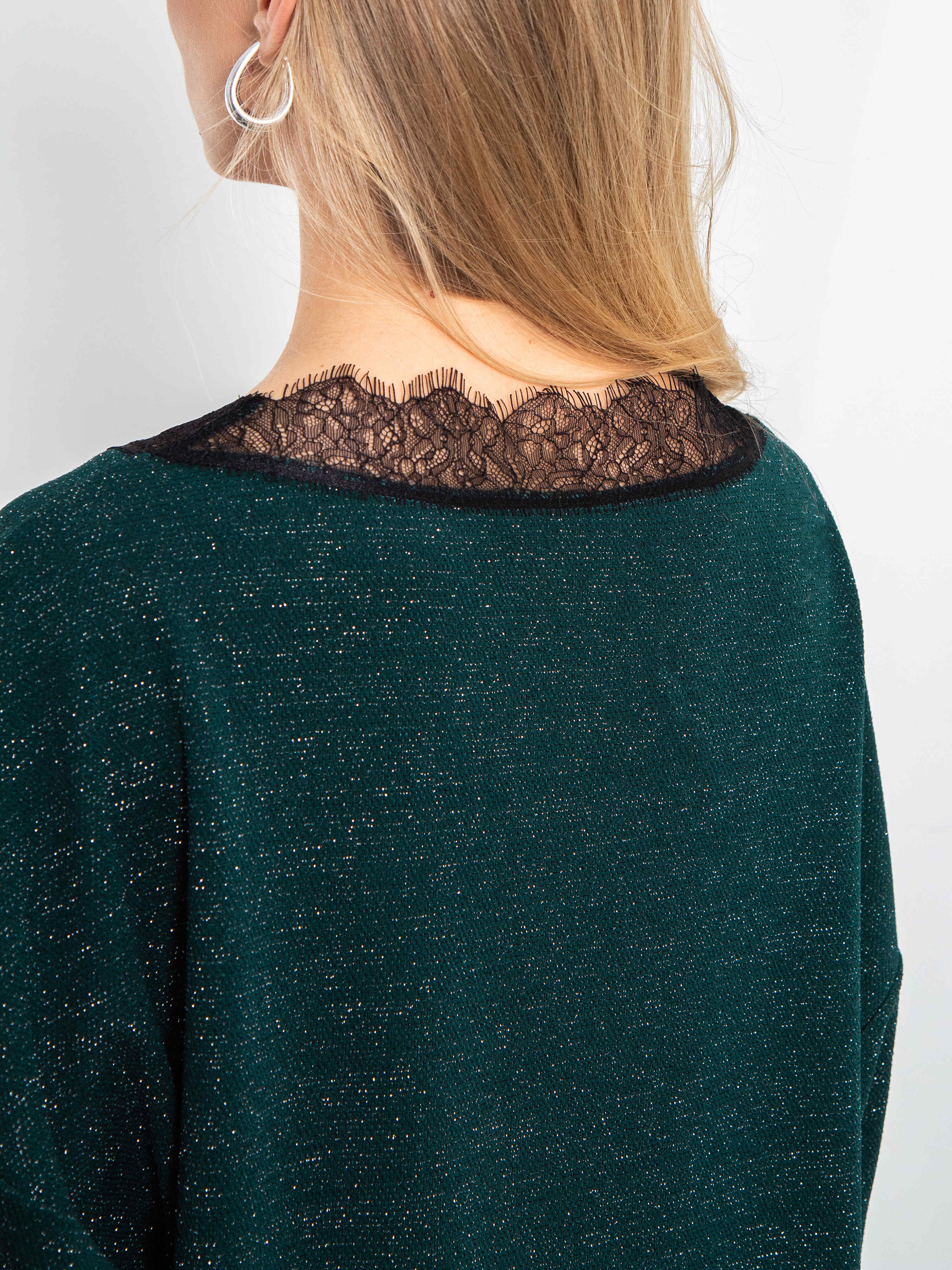 Джемпер зелёный из трикотажа с люрексом Kosmos(фото5)